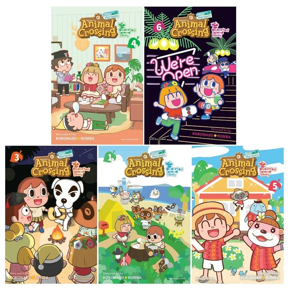 Viz Media Light Animal Crossing: New Horizons Deserted Island Diary 5 Books Collection Set (Vol 1, 3, 4, 5, 6)