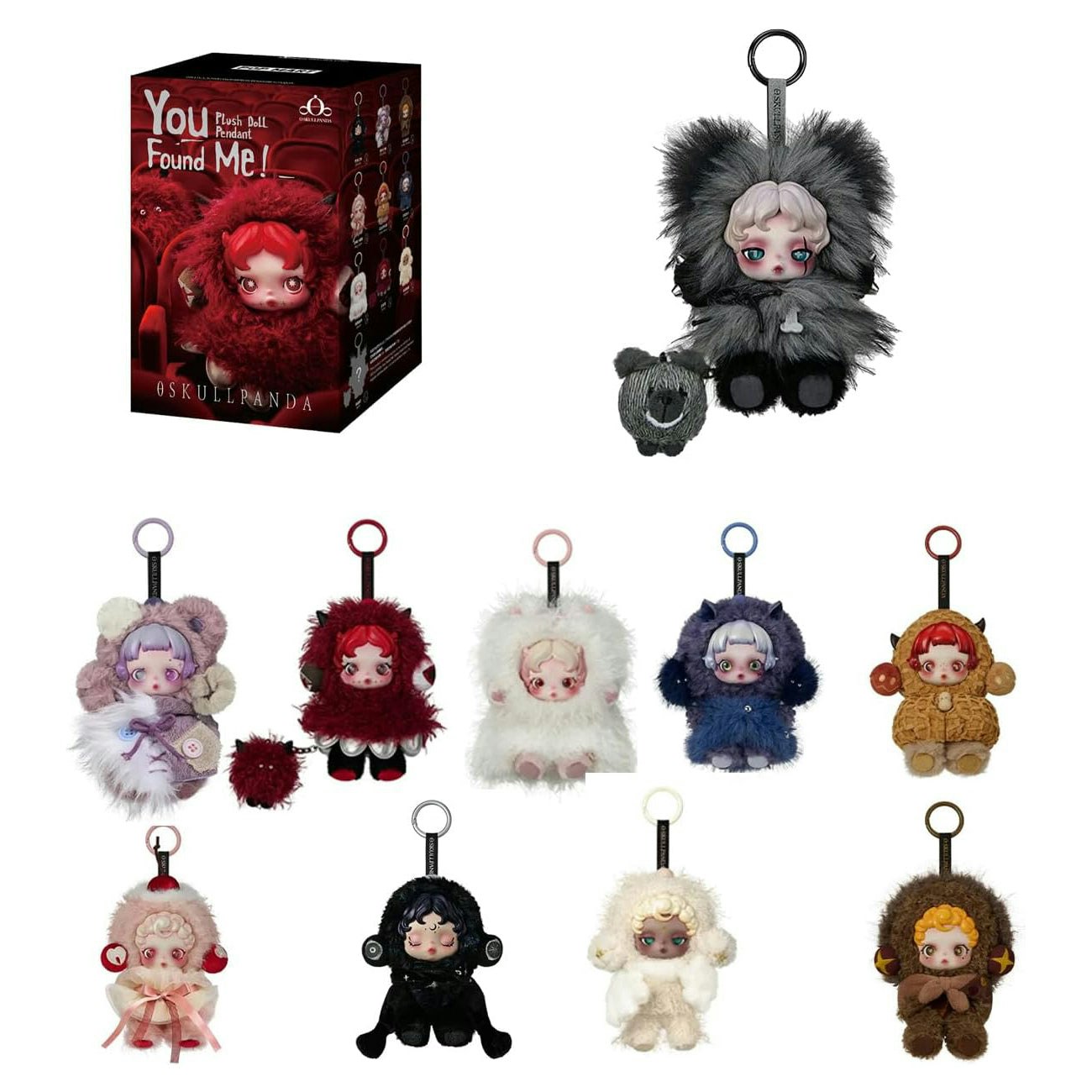 Pop Mart Skullpanda - You Found Me Series, Blind Box Figurine, Random Design Action Figures Collectible Toys - 100% Genuine With Money Back Guarantee