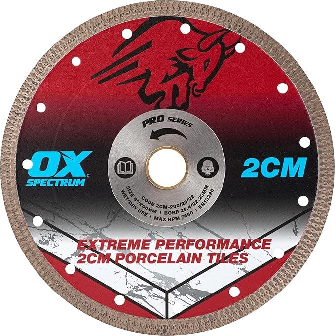 Ox Pro 2Cm Porcelain Cutting Blade 200 25.4-22.23Mm