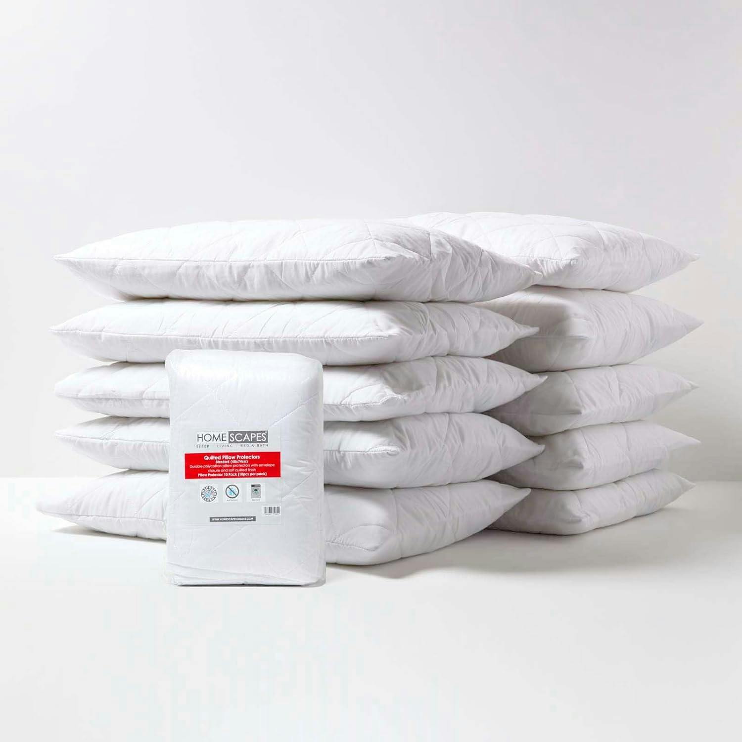 Rackhams Quilted Pillow Protectors - Pack Of 10