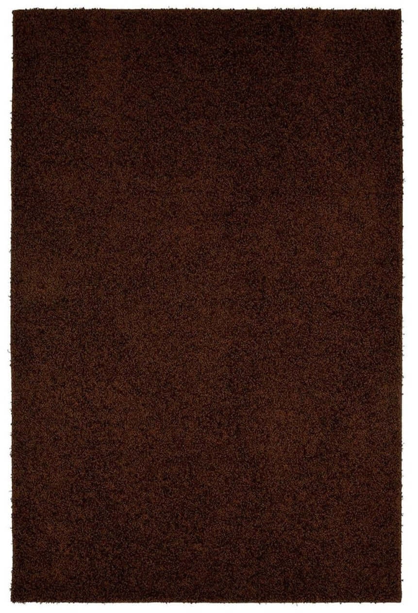 The Rugs Brown Fiji Chocolate Washable Solid Shaggy Rug - 100X150 Cm