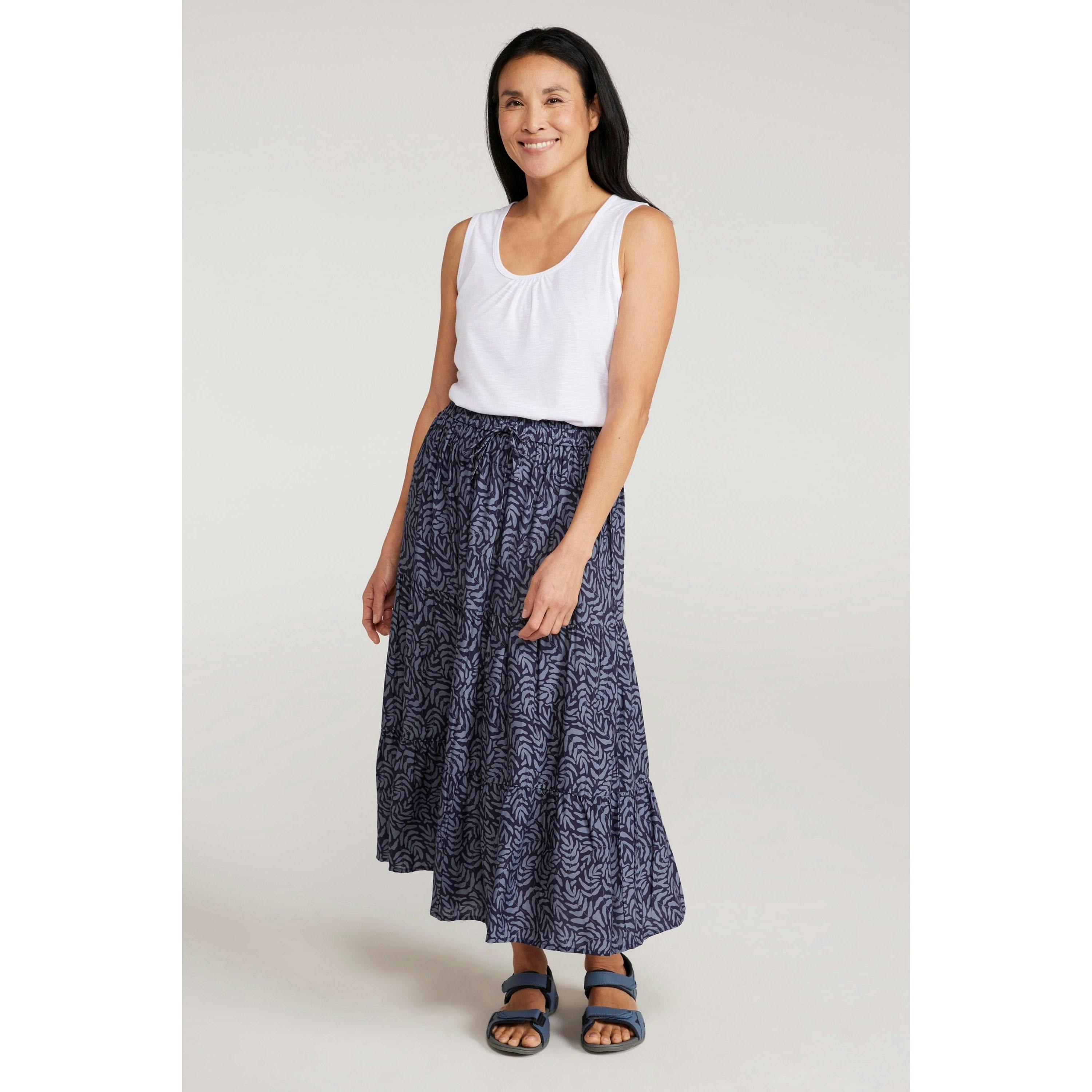 Mountain Warehouse Women's / Palermo Tiered Midi Skirt - Navy - 16 Uk - Navy - 100% Viscose