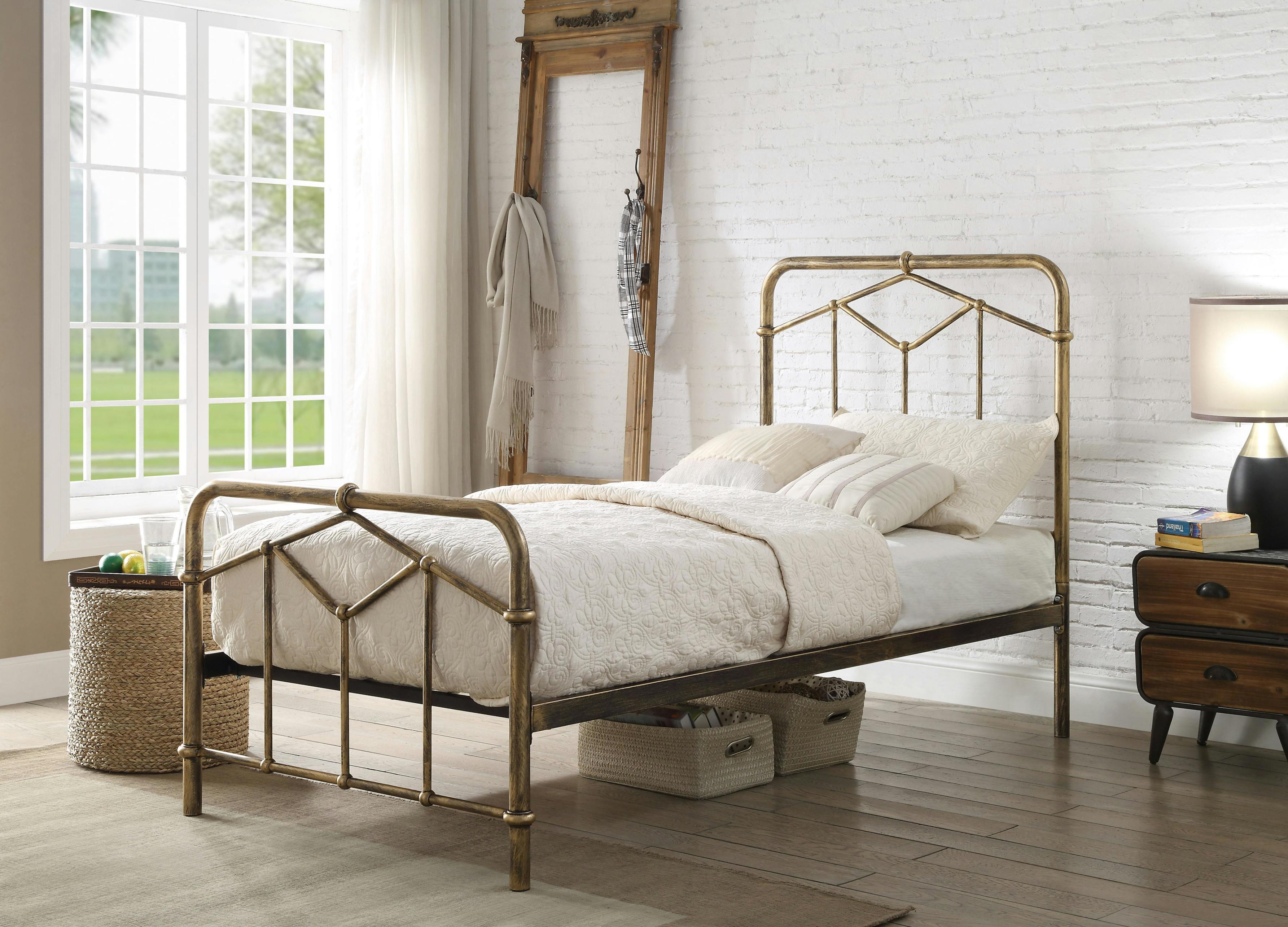 Flintshire Furniture Bronze Axton 3Ft Antique Metal Bed Frame - 3Ft - Antique - 120