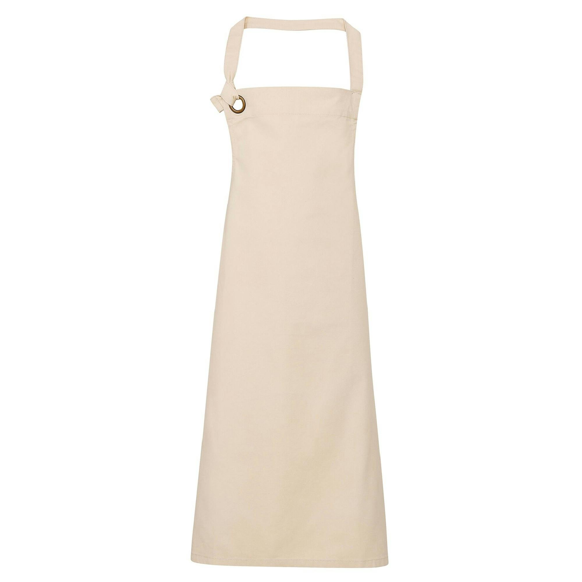 Premier Unisex Natural Calibre Heavy Cotton Canvas Bib Apron In - Image 2