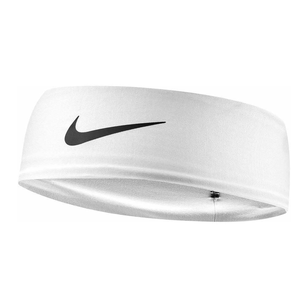 Nike White Fury Classic Logo Dri-Fit Headband - One Size