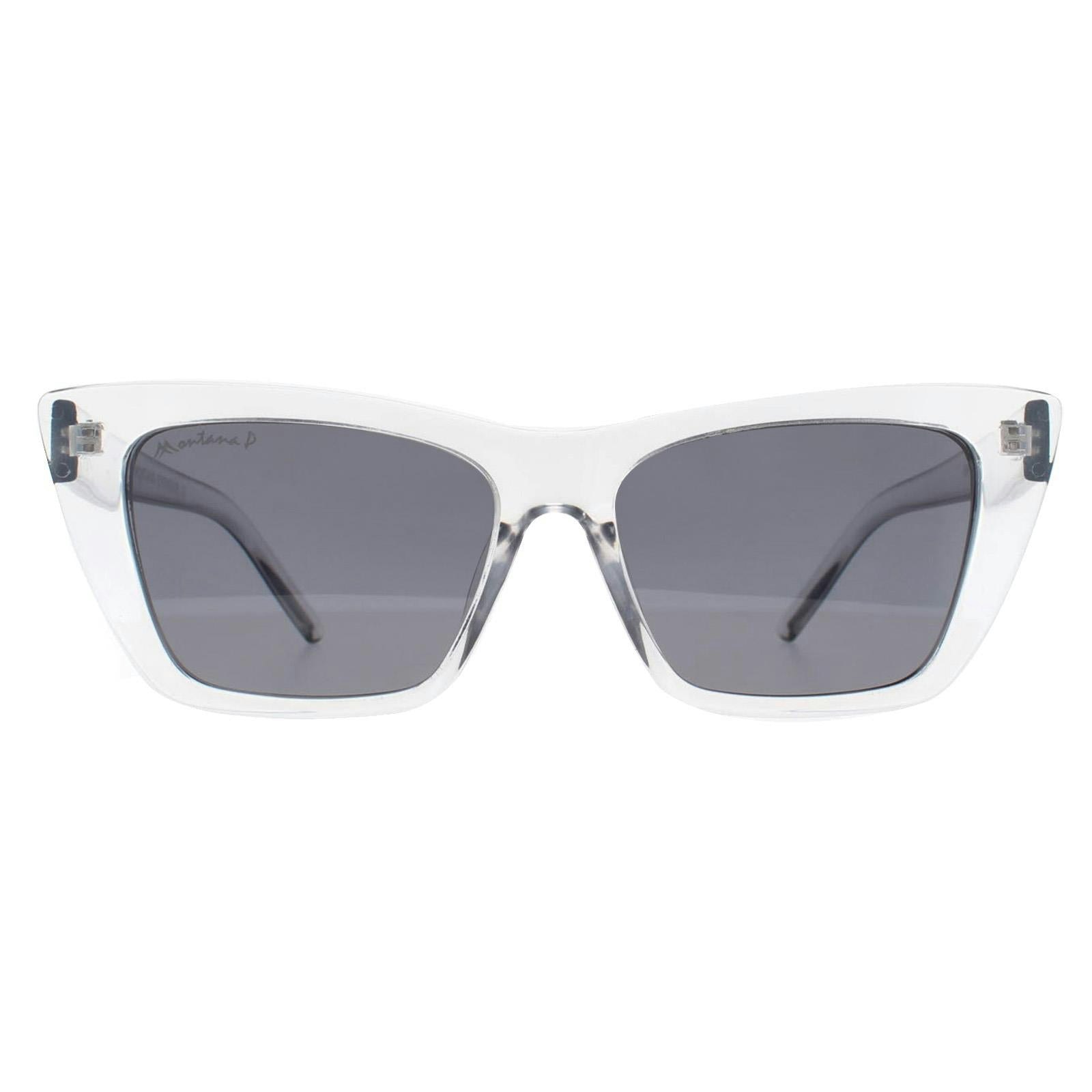 Montana Women's Grey Sunglasses Mp64 D Shiny Smoke Polarised For