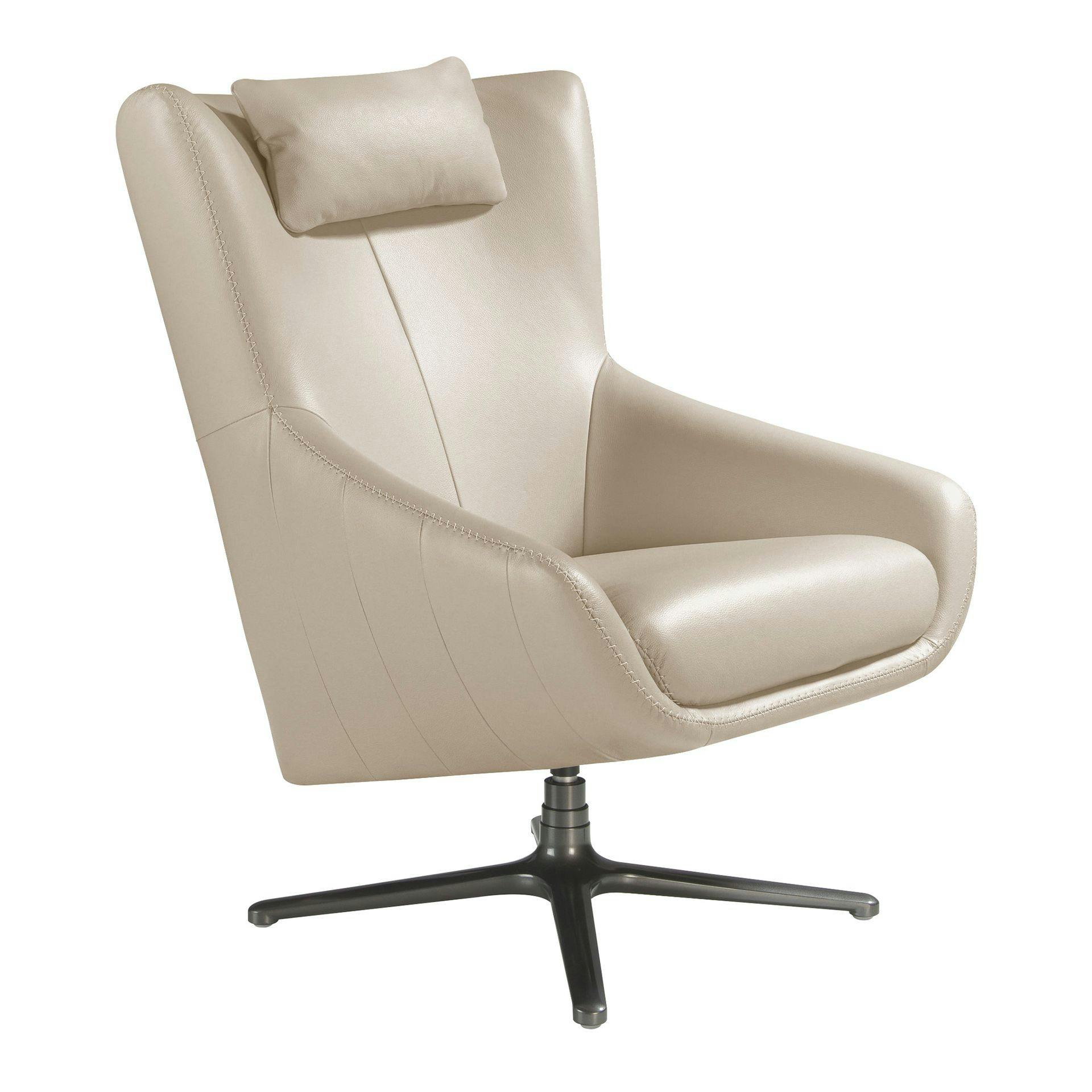 Angel Cerdá Grey Taupe Leather Swivel Armchair 5090 - Modern - Yes - No