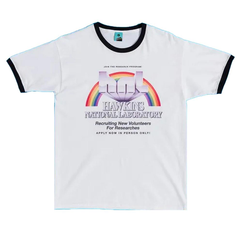 Stranger Things Unisex White Adult Hawkins National Laboratory T-Shirt - M