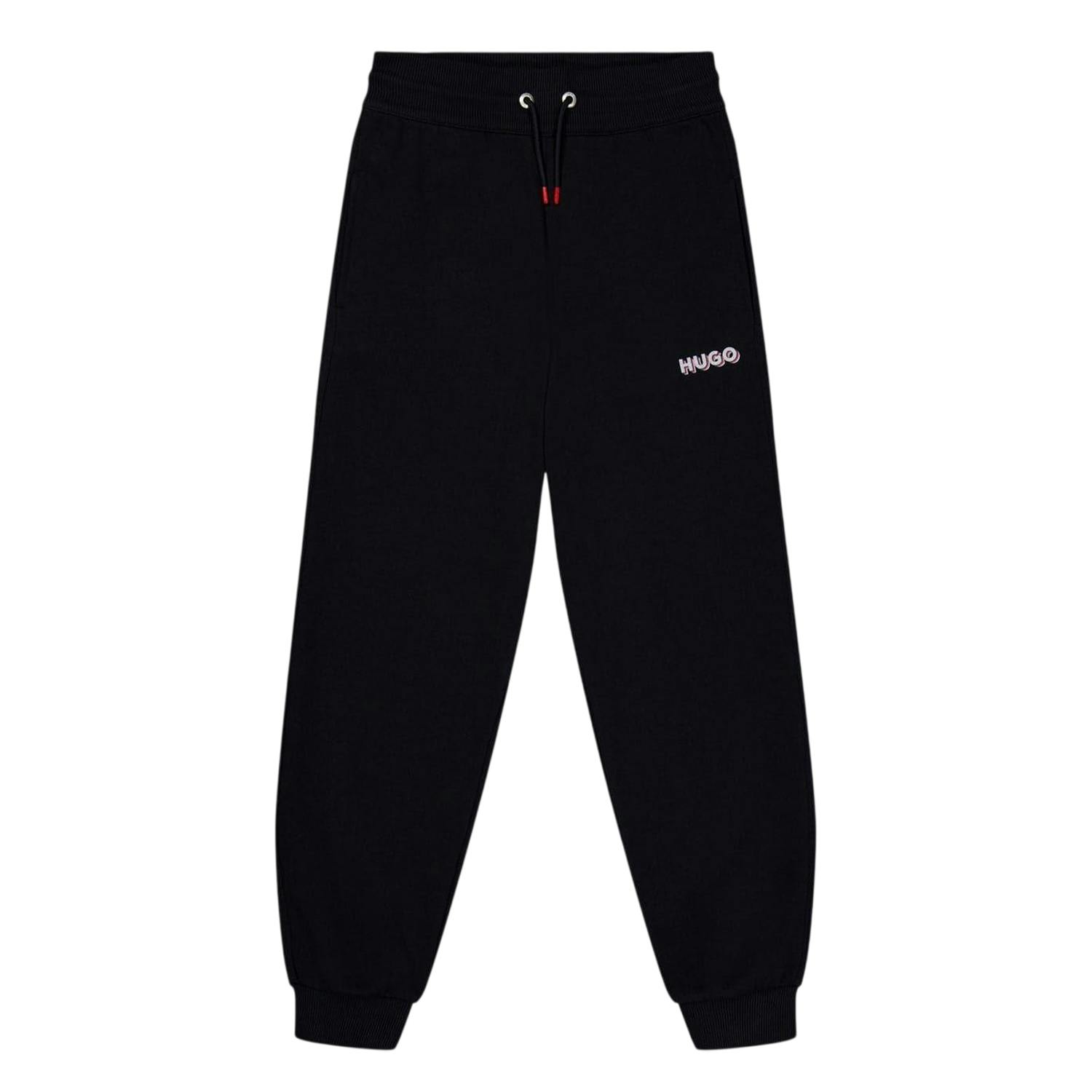 Hugo Unisex Black Regular Joggers - 12 Years - 96% Cotton/4% Elastane