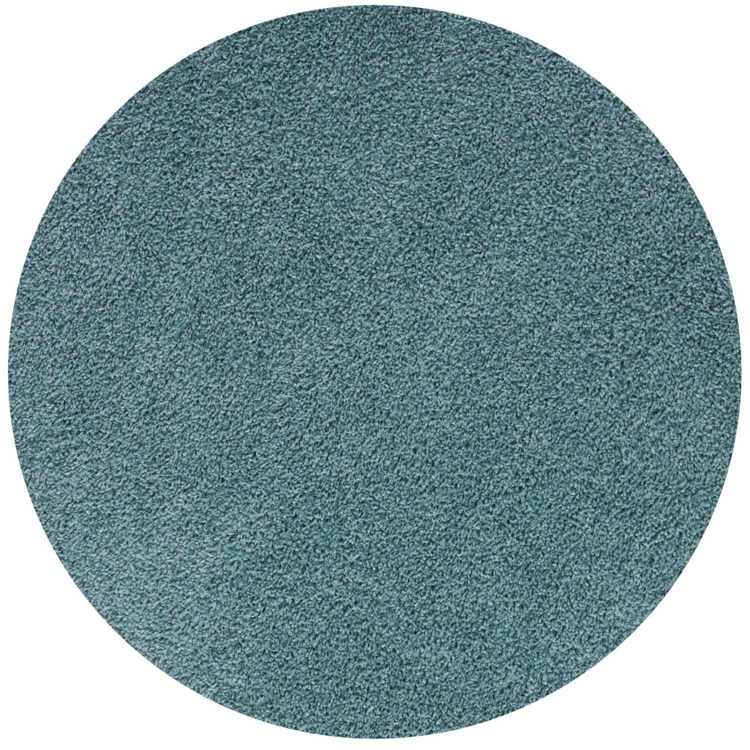The Rugs Blue Myshaggy Solid Duck Egg Rug - Ø 120 Cm