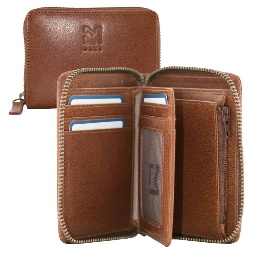 Mala Leather Bloomsbury Leather Zip Around Wallet - Tan
