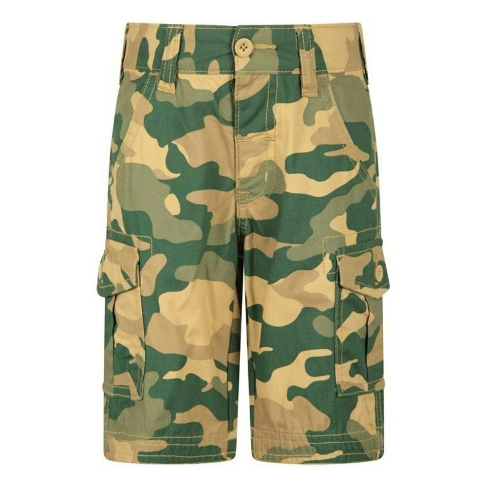 Mountain Warehouse Light/Beige/Green Kids Camo Cargo Shorts - / - 13 Years - / - 100% Cotton