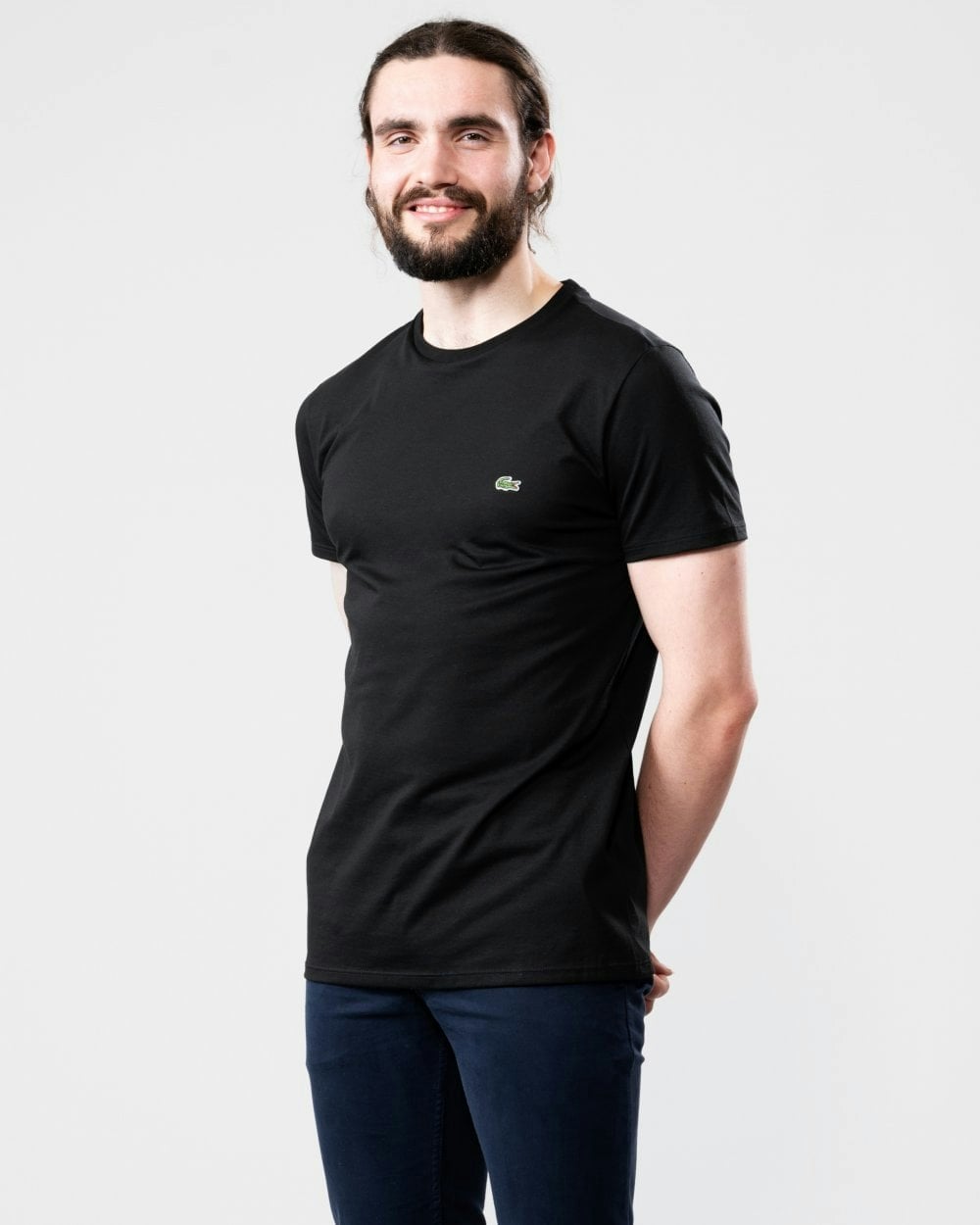 Lacoste Men's Black Crew Neck Pima Cotton Jersey T-Shirt - 031 - 031 - L