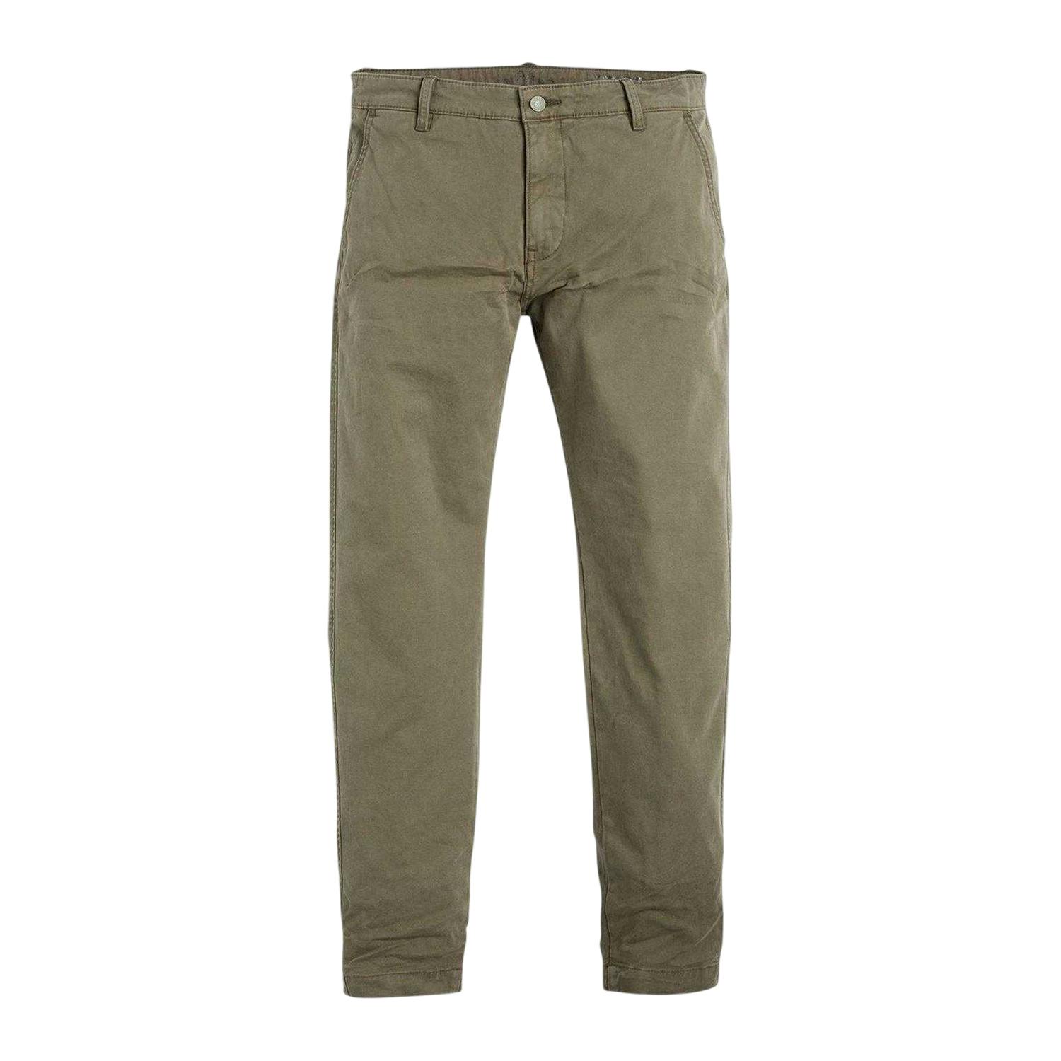 Levis Men's Green Tapered Trousers - Olive - 30R - Olive - 98% Cotton/2% Elastane