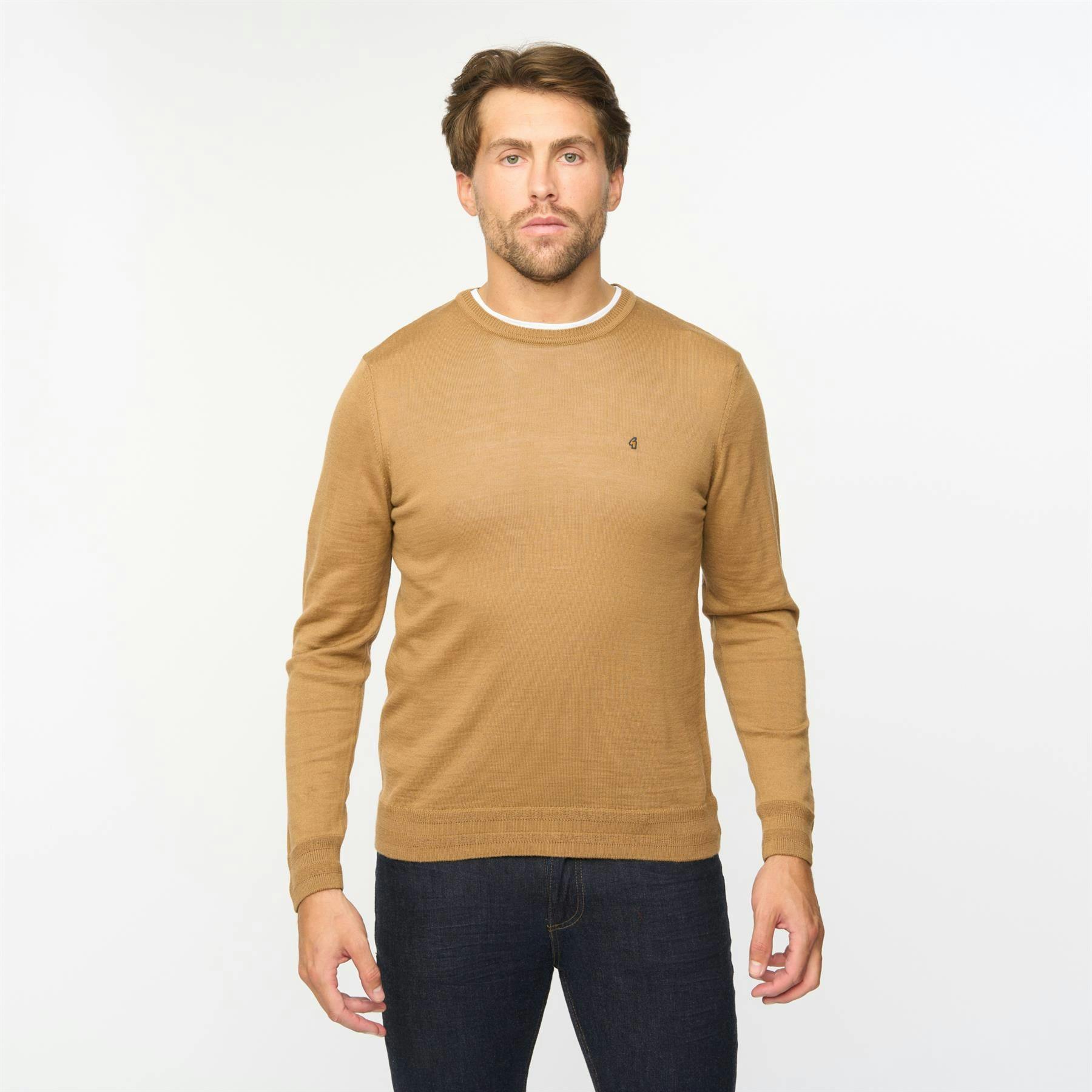 Gabicci G55k22 Merino Crew Neck Sweater Classic Nutmeg - 2XL