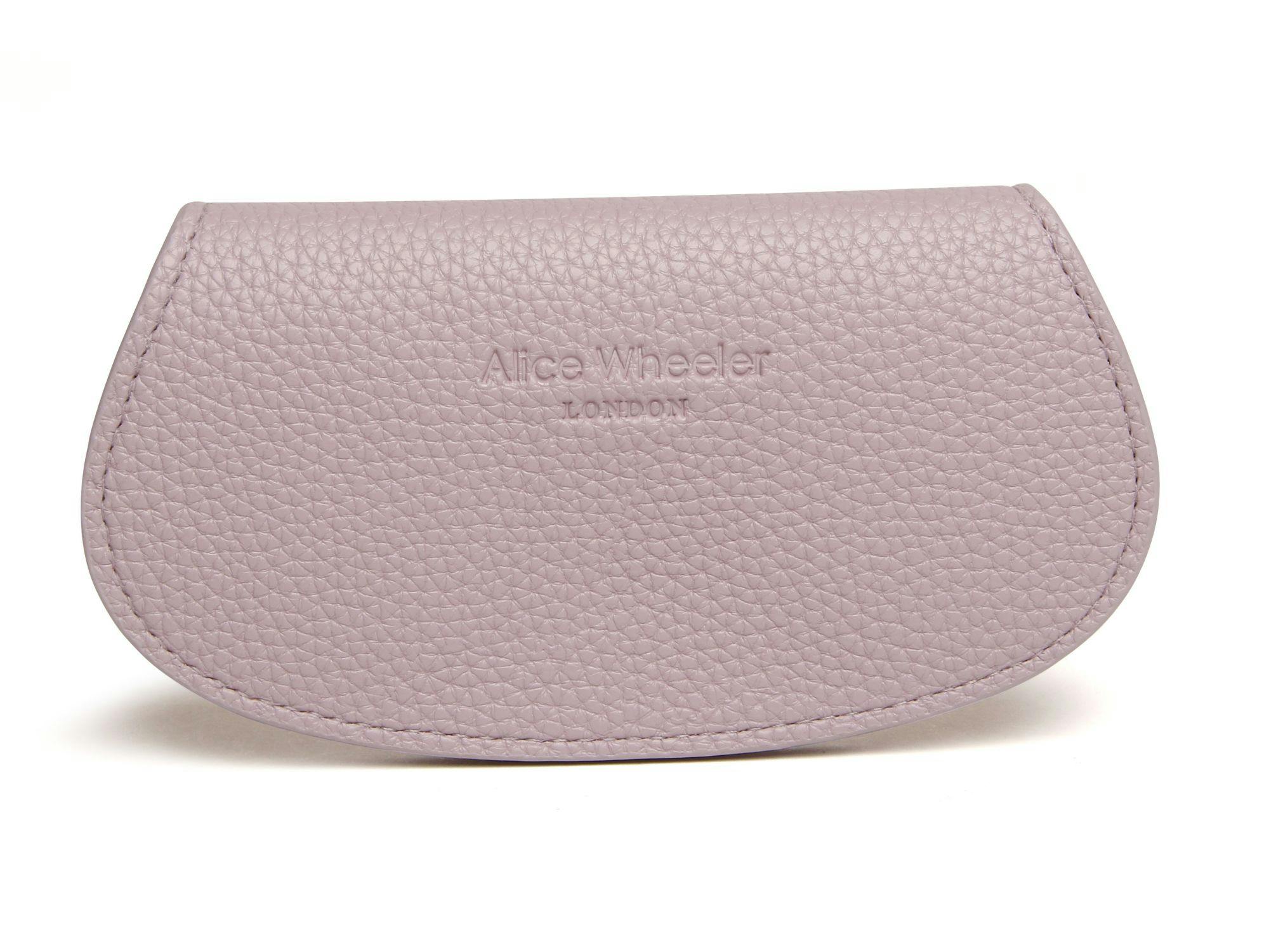 Alice Wheeler Lavender Eyeglasses Case – Textured Vegan Leather – Velvet Lined