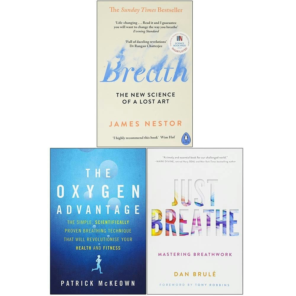 Various Publishers Breath, The Oxygen Advantage, Just Breathe 3 Book Set