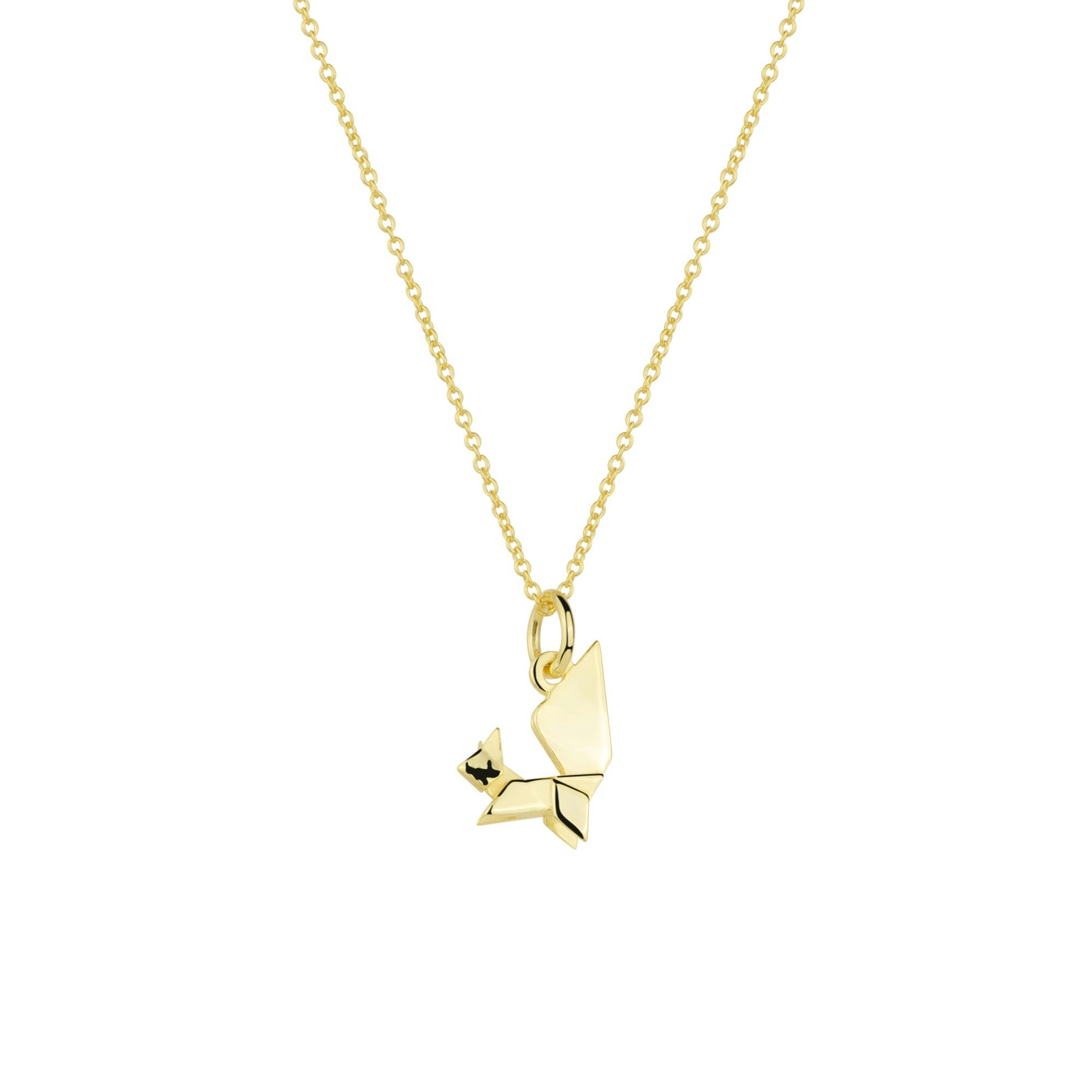 Spero London Silver/Gold Sterling Origami Squirrel Necklace