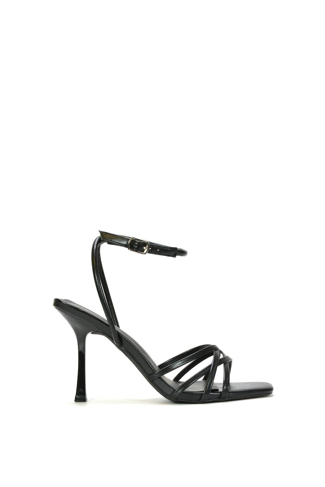 Xy London Women's Black Strappy Stiletto Heeled Sandals With Ankle Strap - 3