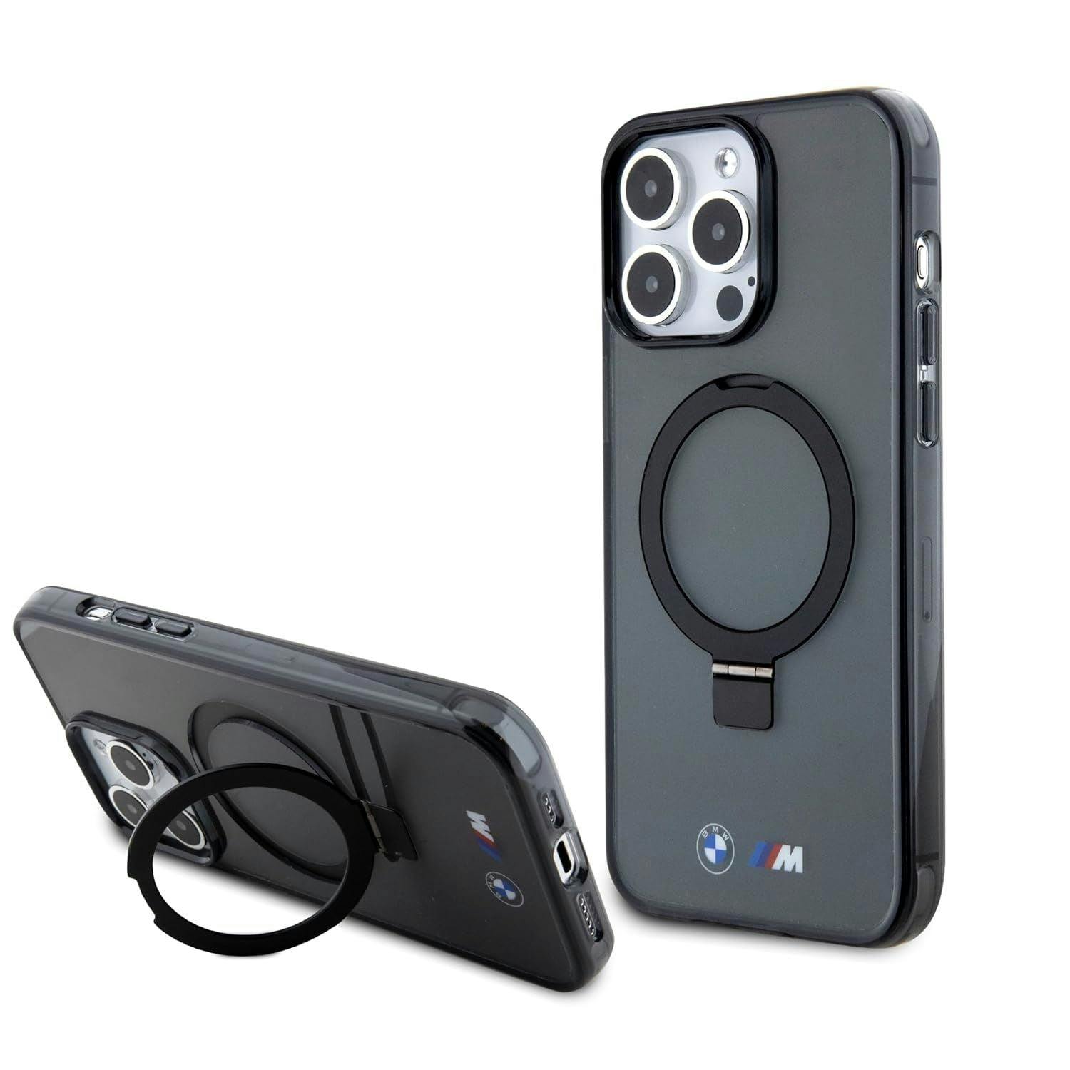 Bmw Black M Series Hardcase With Ring Stand Magsafe For Iphone 15 Pro Max 6.7" - Bmhmp15xursk