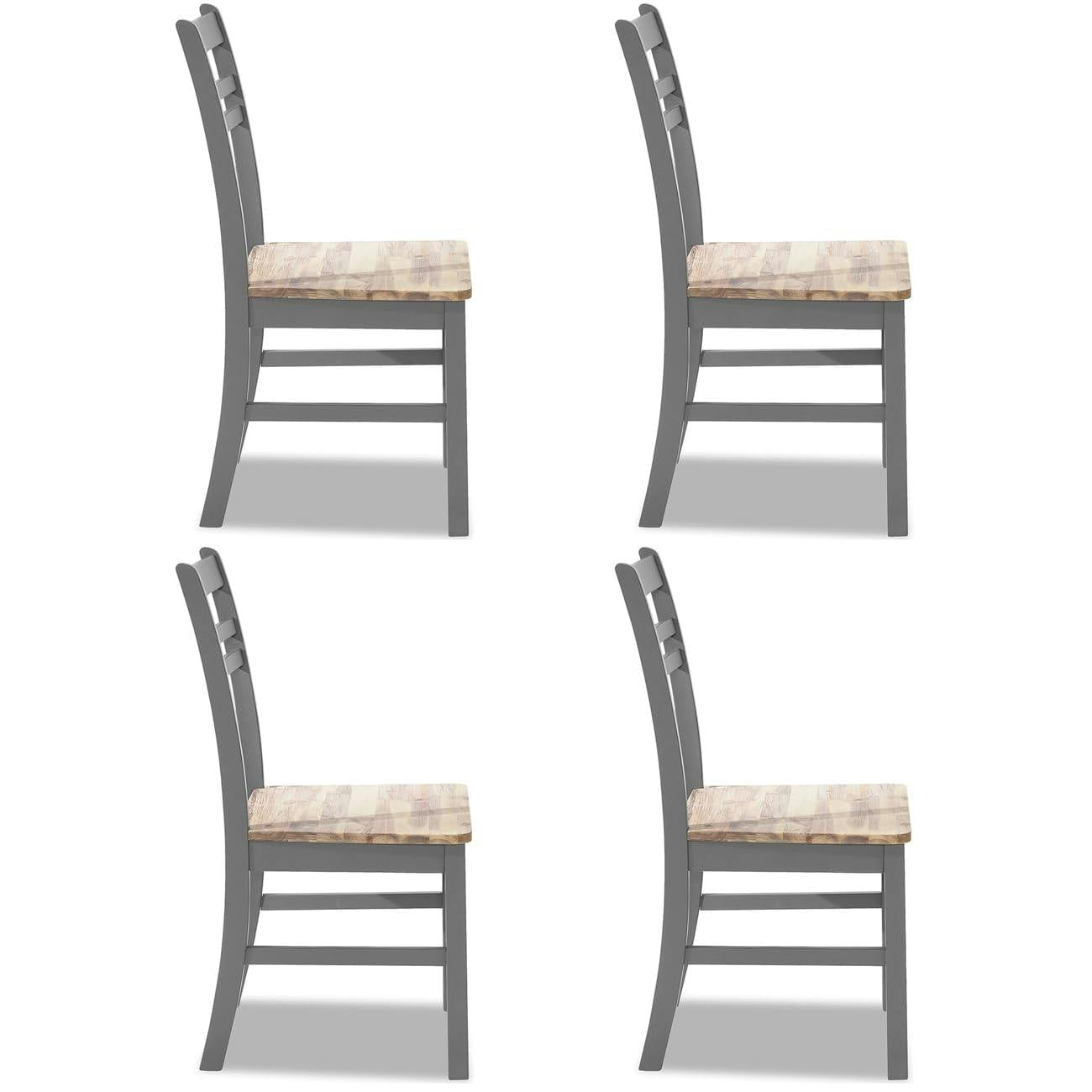 Statement Furniture Grey Florence Country Style Wooden Chairs Set Of 4 - Dove