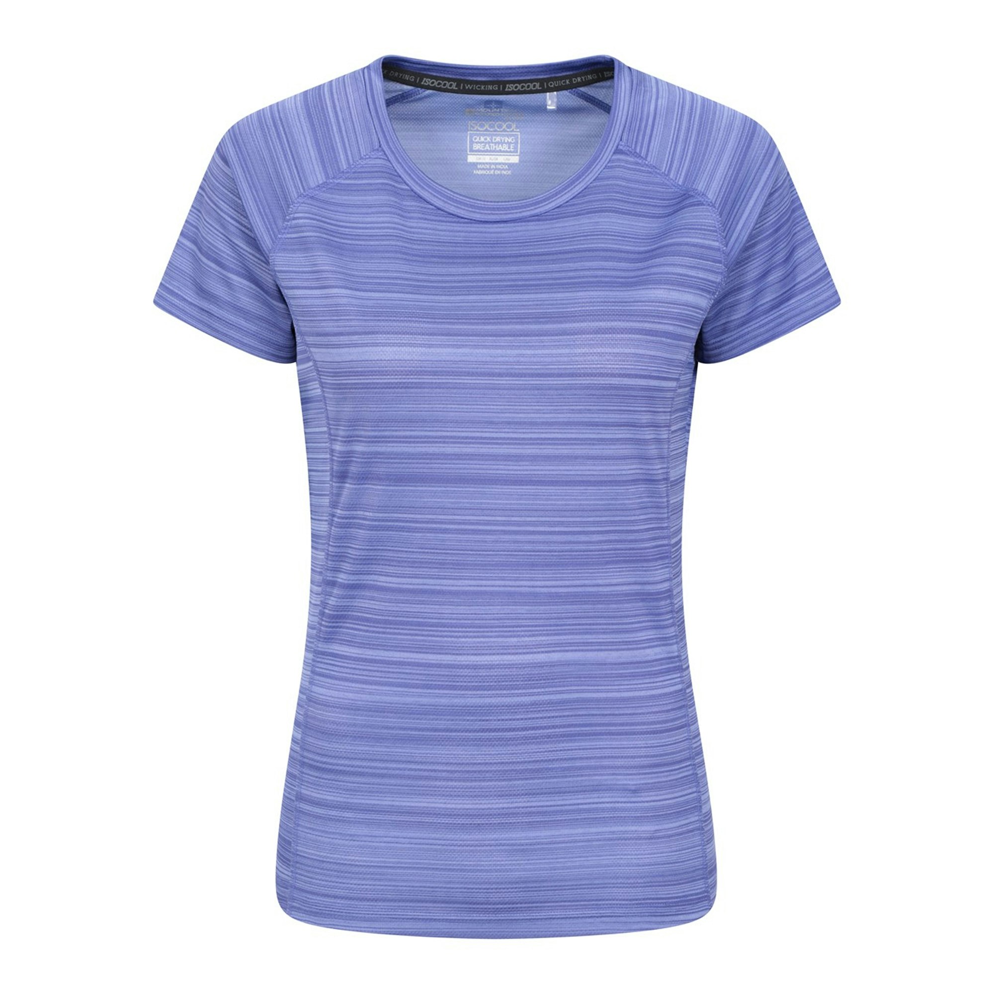 Mountain Warehouse Women's Blue / Endurance Striped T-Shirt - 14 Uk