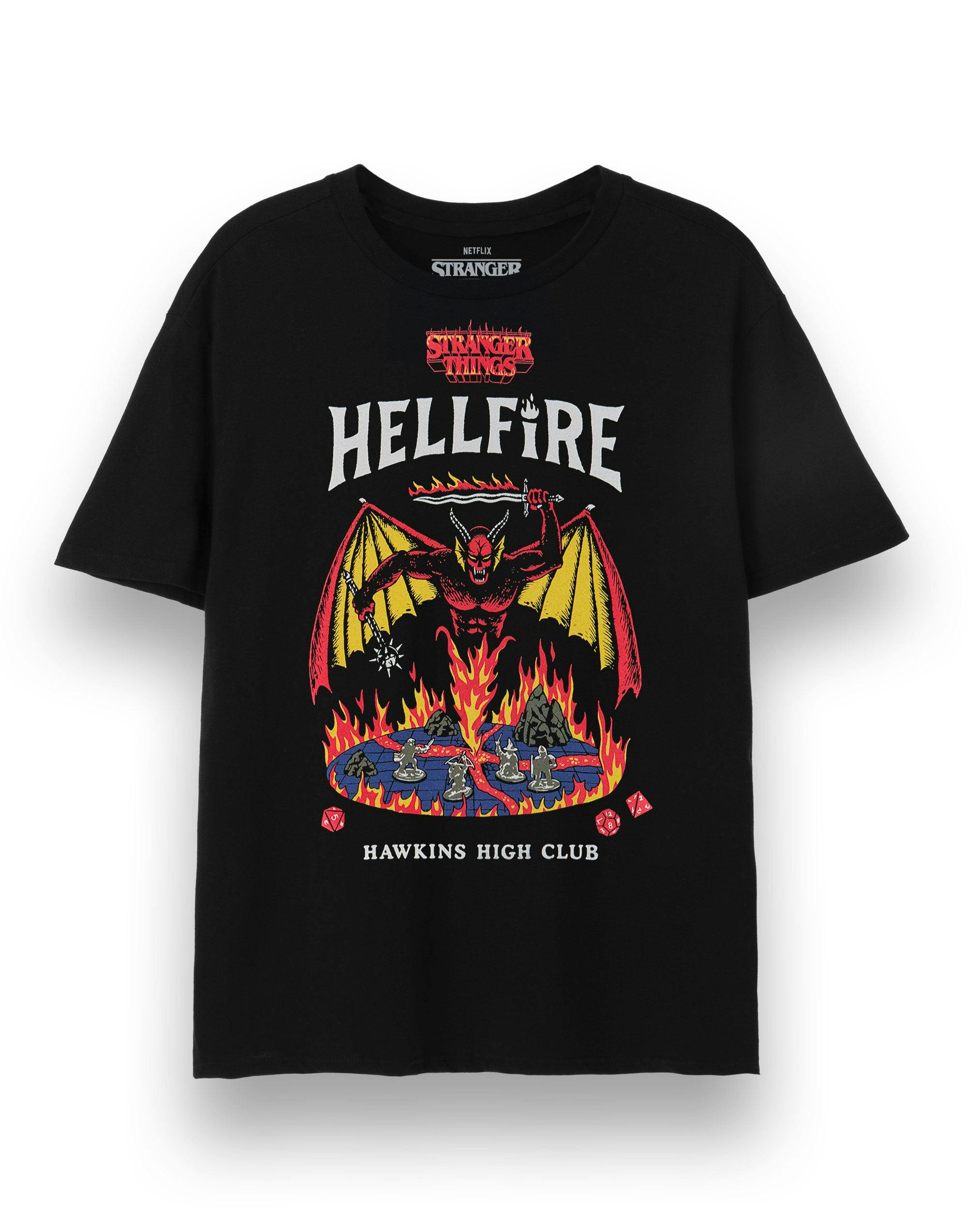 Vanilla Underground Unisex Black Stranger Things Hellfire Short Sleeved T-Shirt - XX-Large