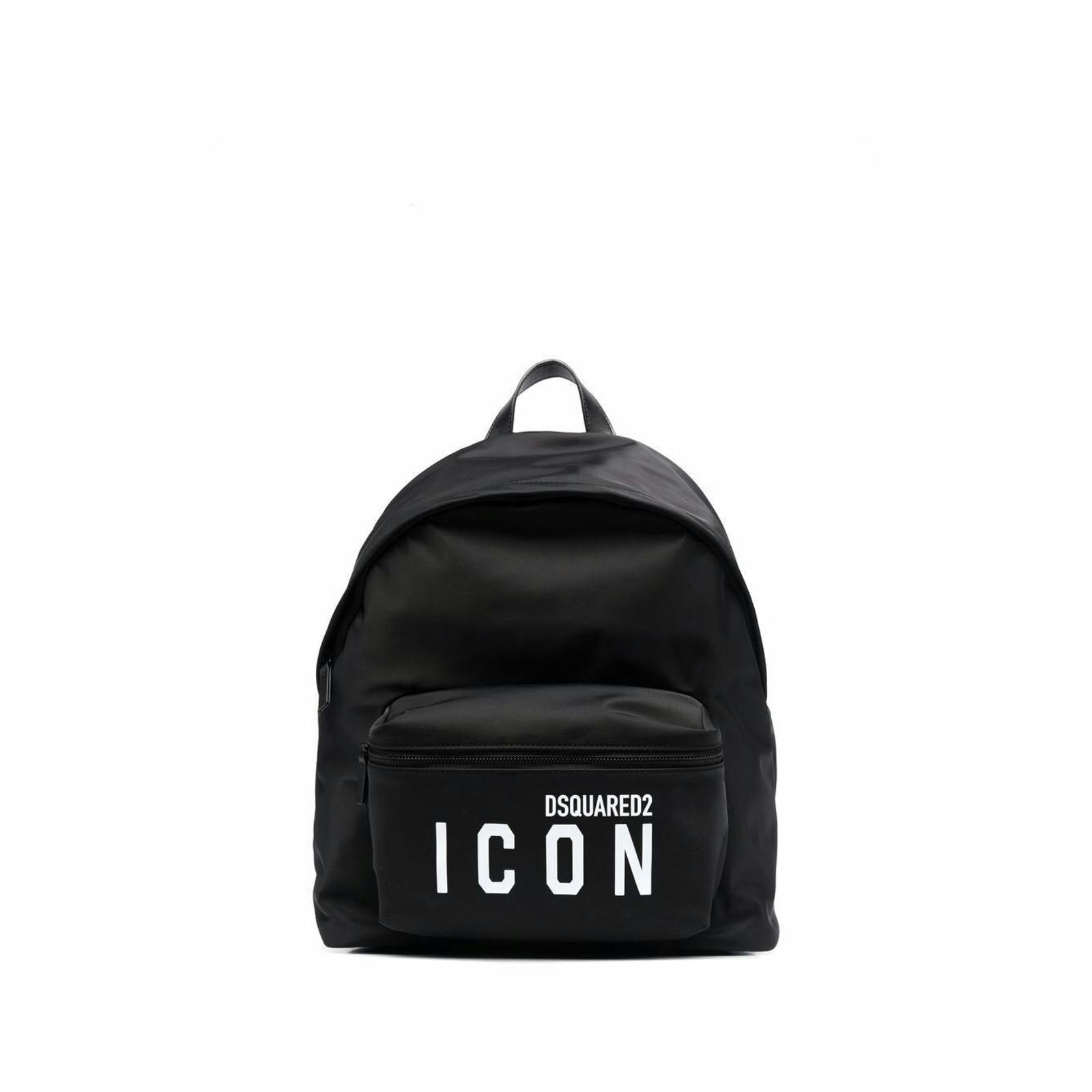 Dsquared Black Icon Logo-Print Pocket Backpack In - One Size
