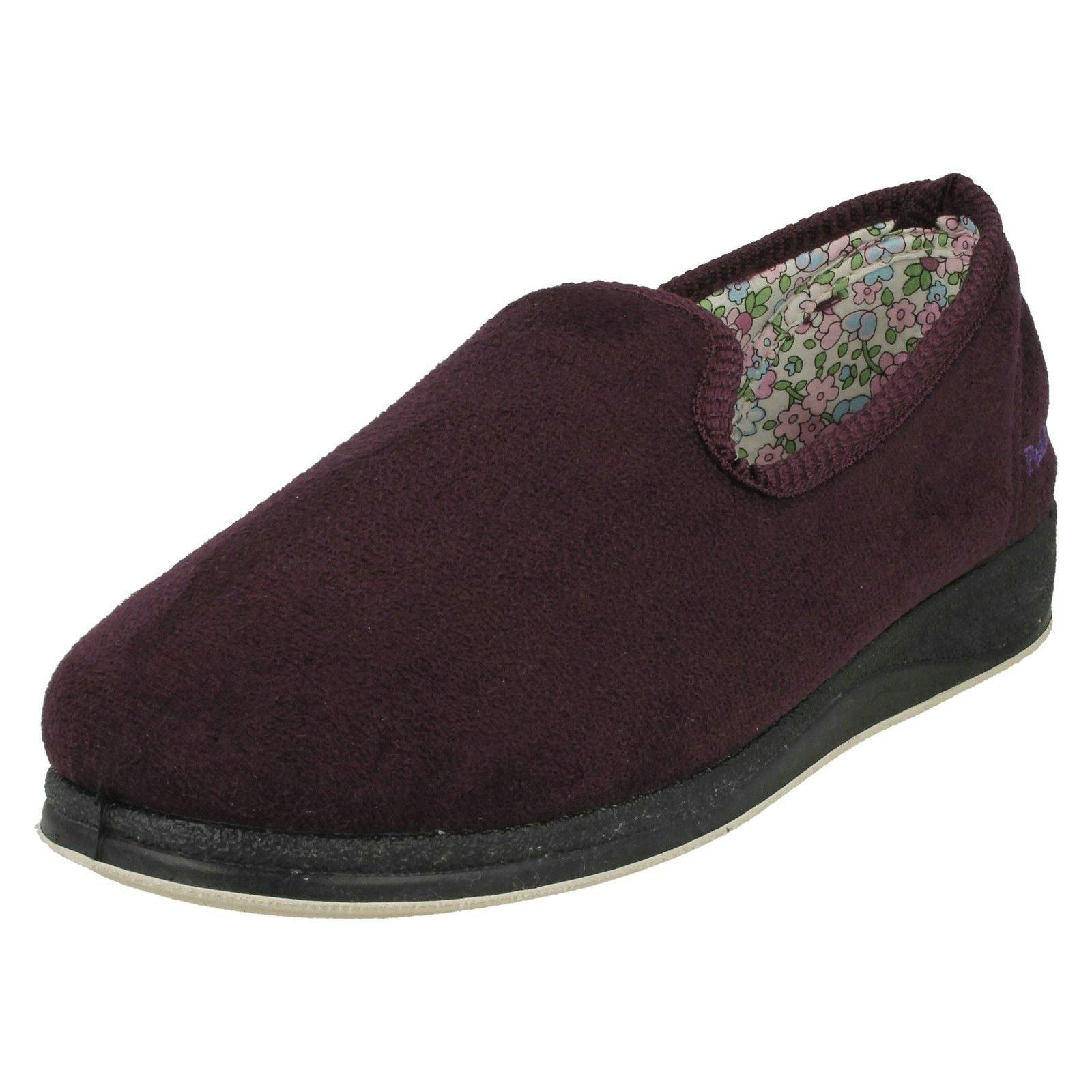Padders Women's Purple Wide Fit Slippers Repose 18 - Uk 4