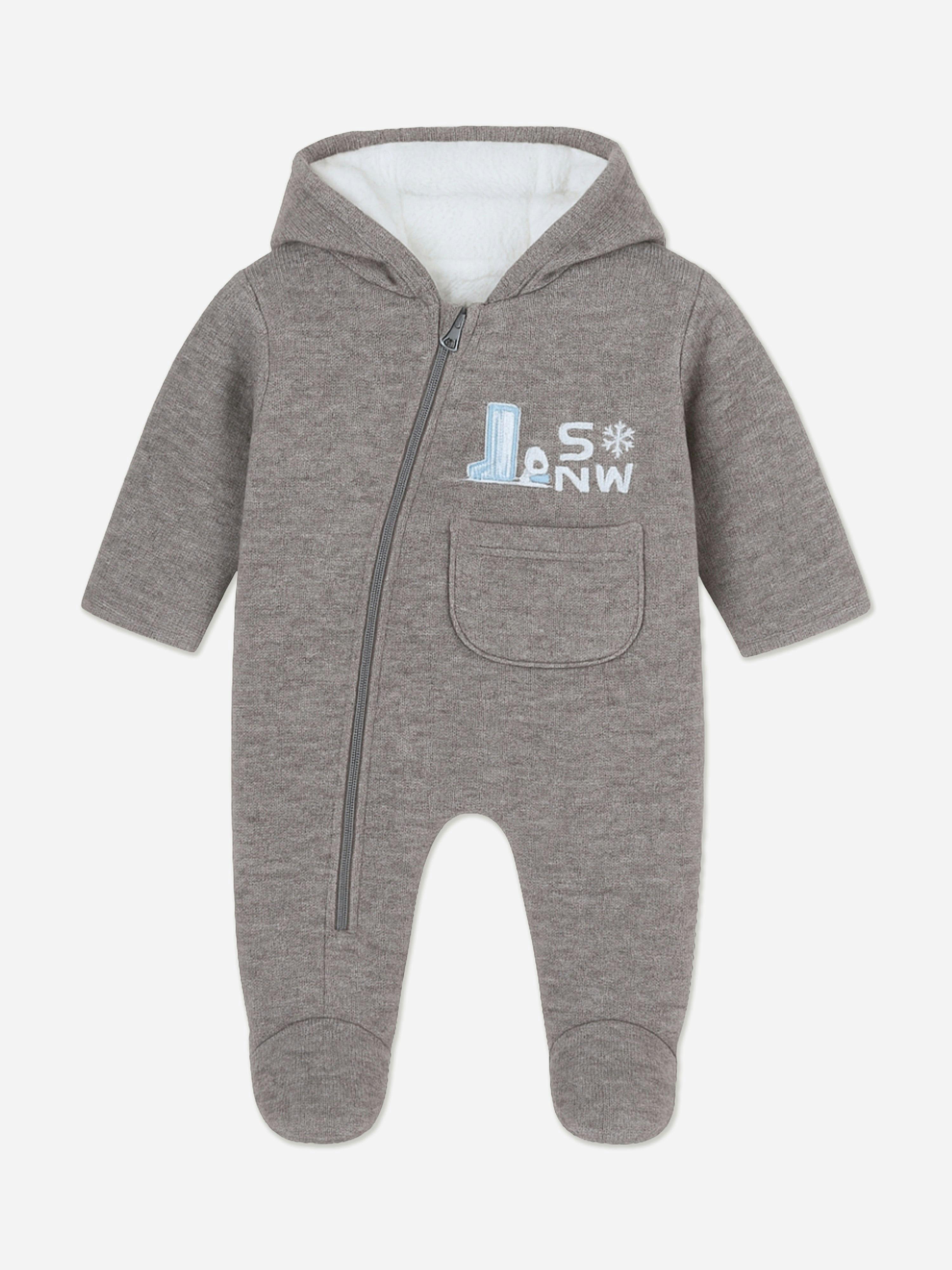 Mininio Men's Grey Baby Boys Pramsuit In - 6 9 Mths