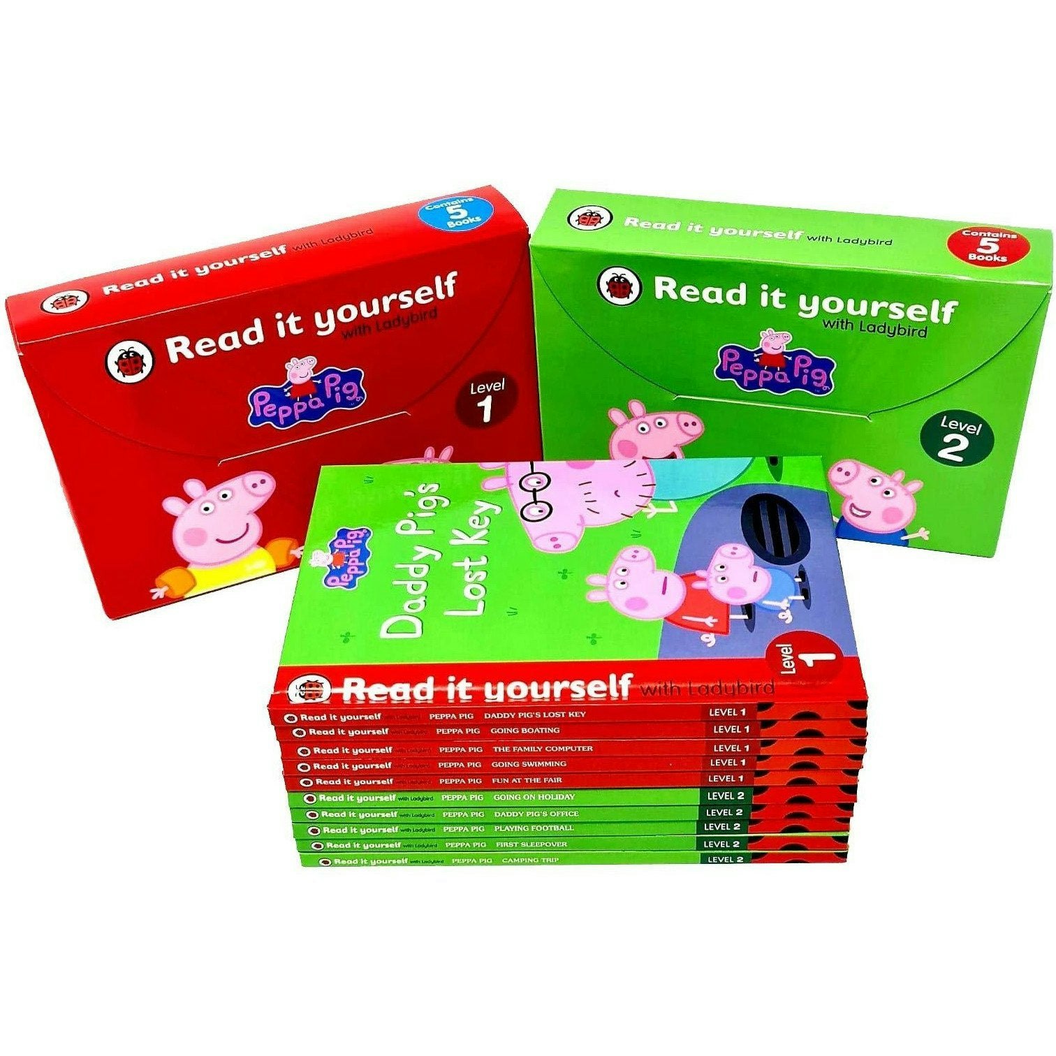 Ladybird Peppa Pig Read It Yourself With Level 1-2: 10 Books Collection Set