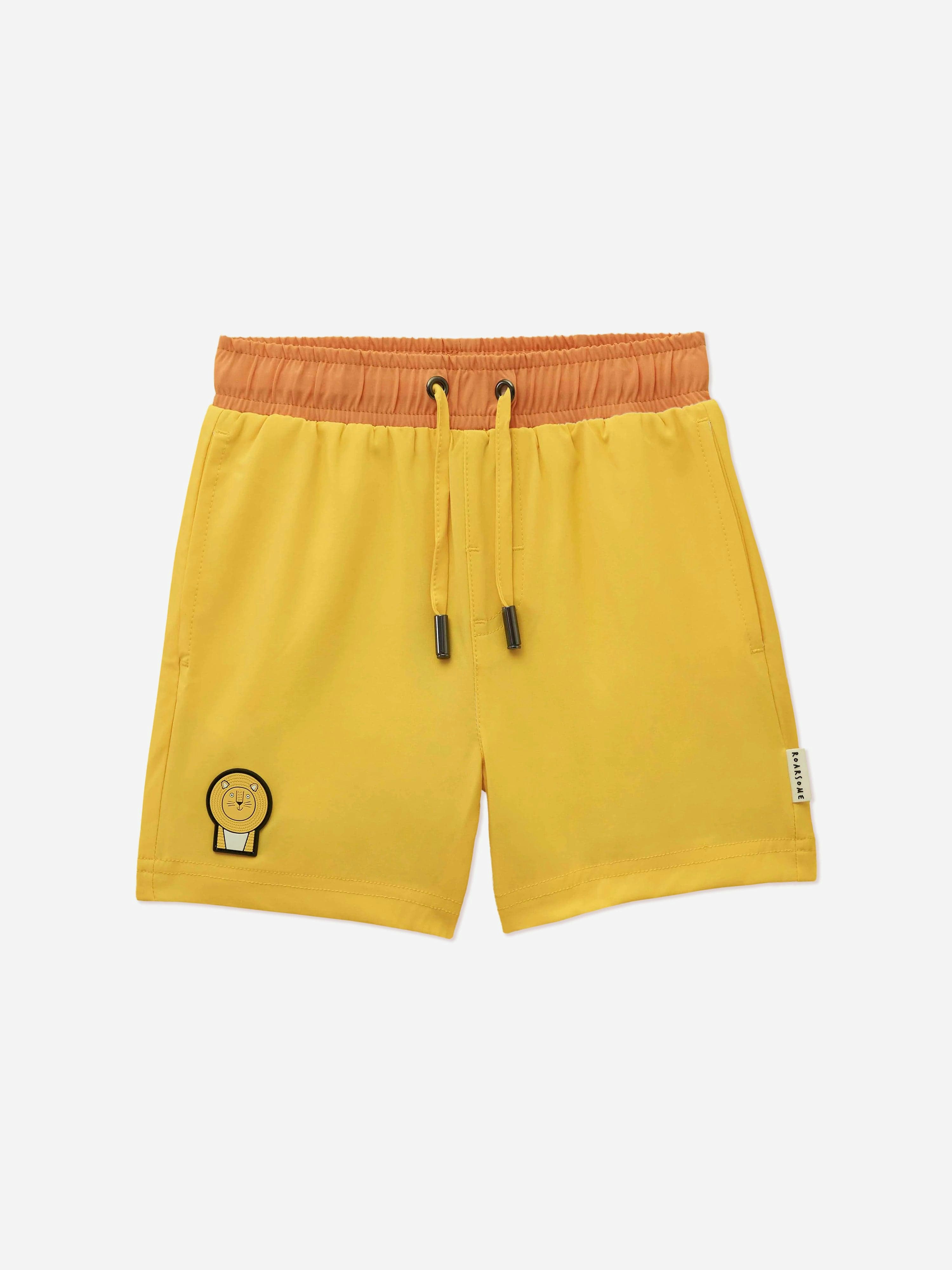 Roarsome Boys Yellow Cub The Lion Swim Shorts In (Upf50+) - 6 - 8 Yrs
