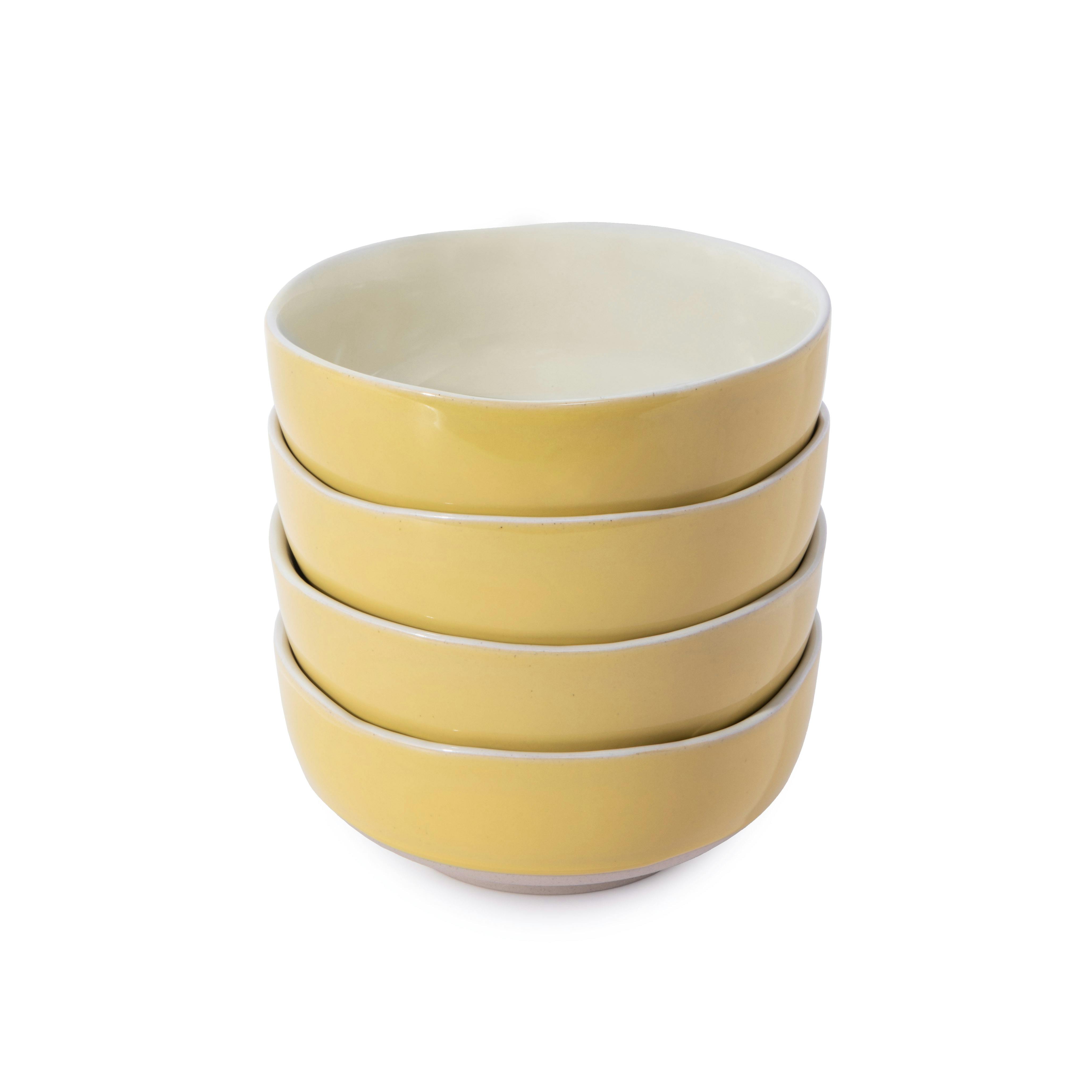 Rackhams Yellow Big Love Brilliant Bowls, Set Of 4, 16Cm - Stoneware - Bowls