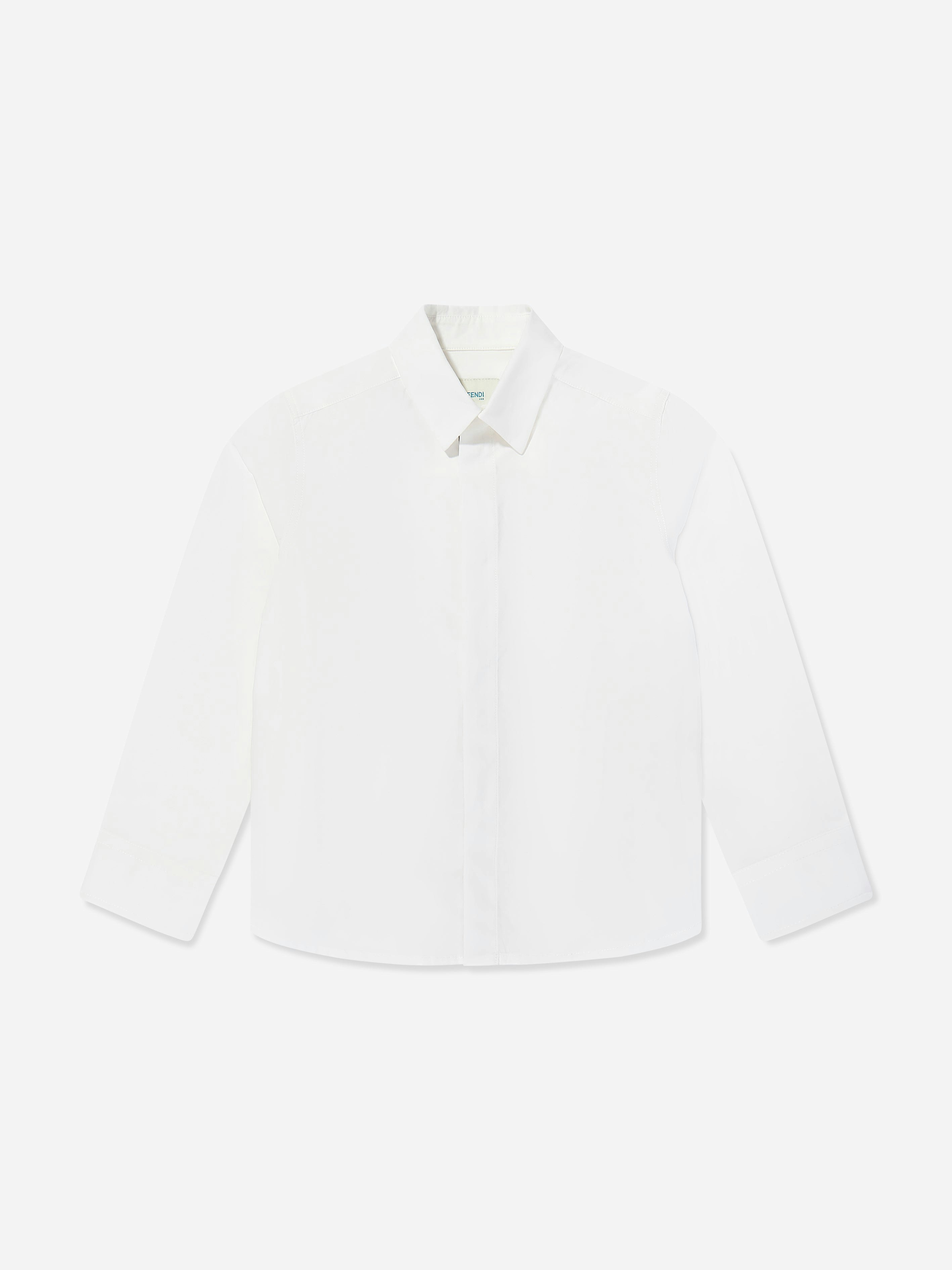 Fendi Kids Boys White Fendi Logo Shirt In - 8 Yrs