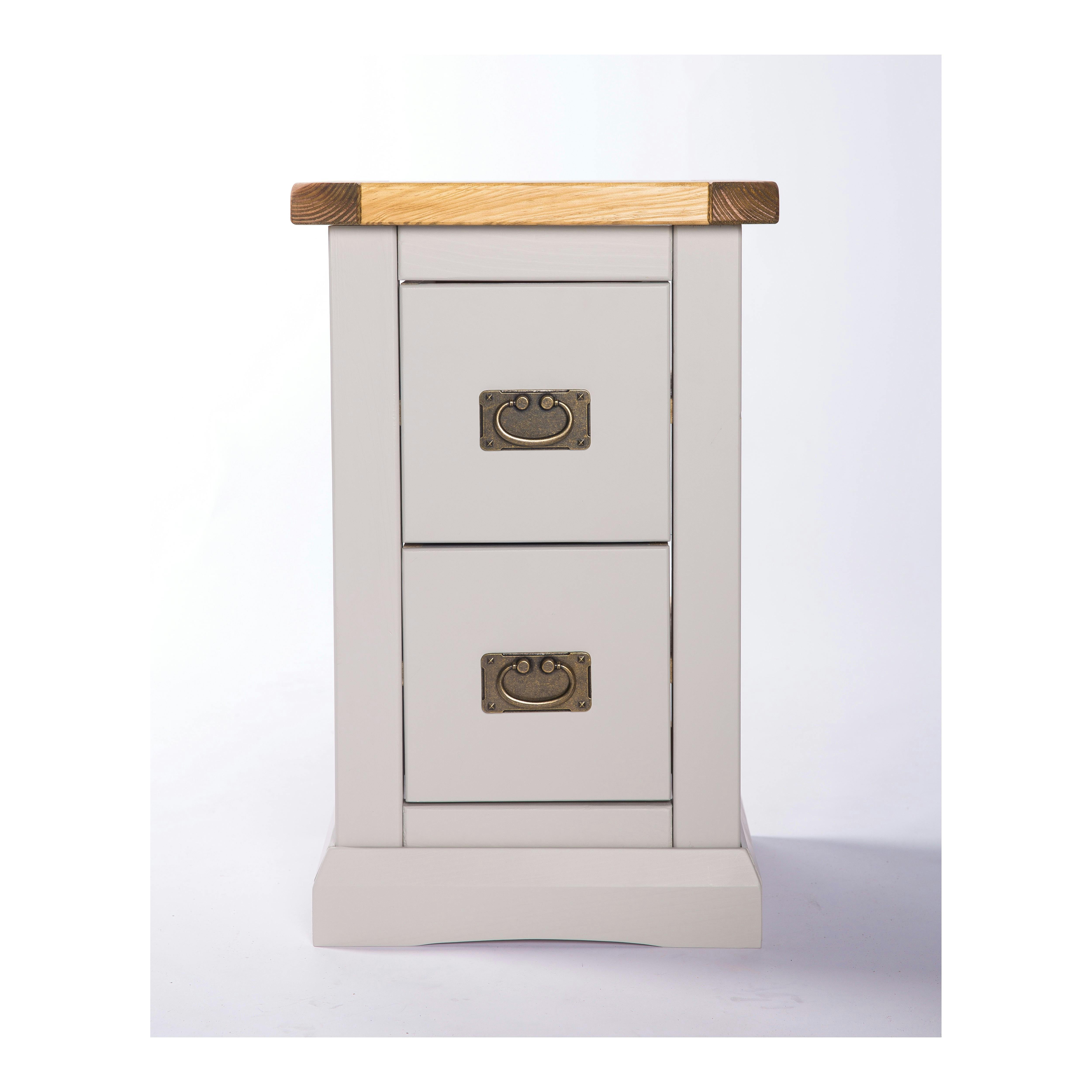 Rackhams Light/Grey Loreo 2 Drawer Petite Bedside Table