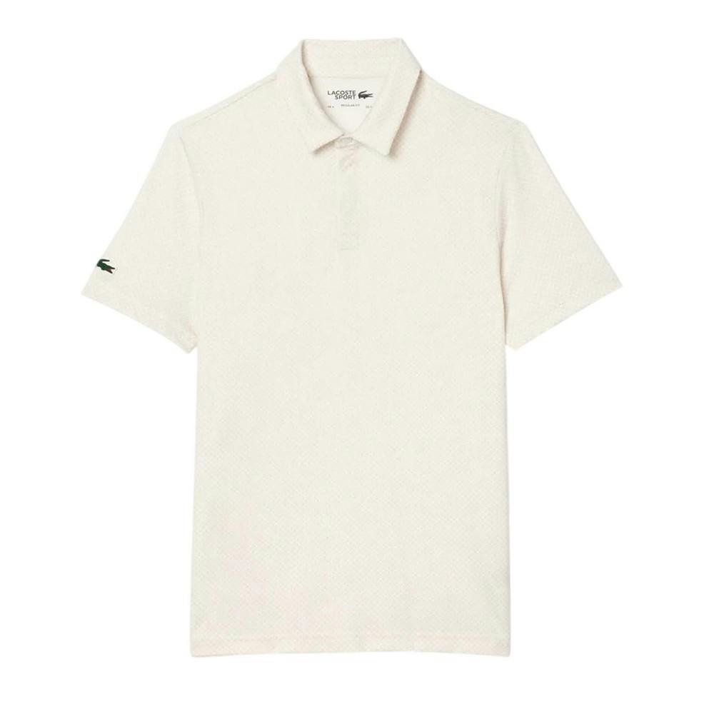 Lacoste Men's Cream Uv Protection Regular Golf Polo Shirt - Xs - 96% Polyester/4% Elastane