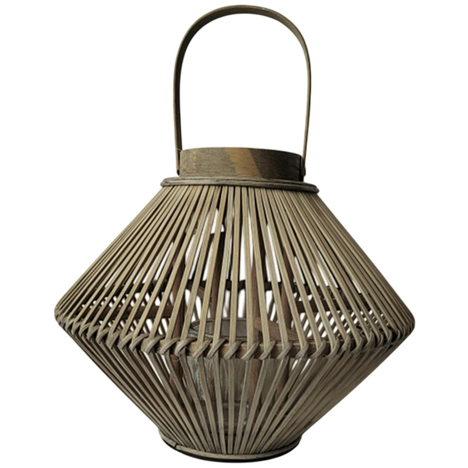 Hill Interiors Brown Wicker Cone Candle Lantern - One Size - 100% Mixed