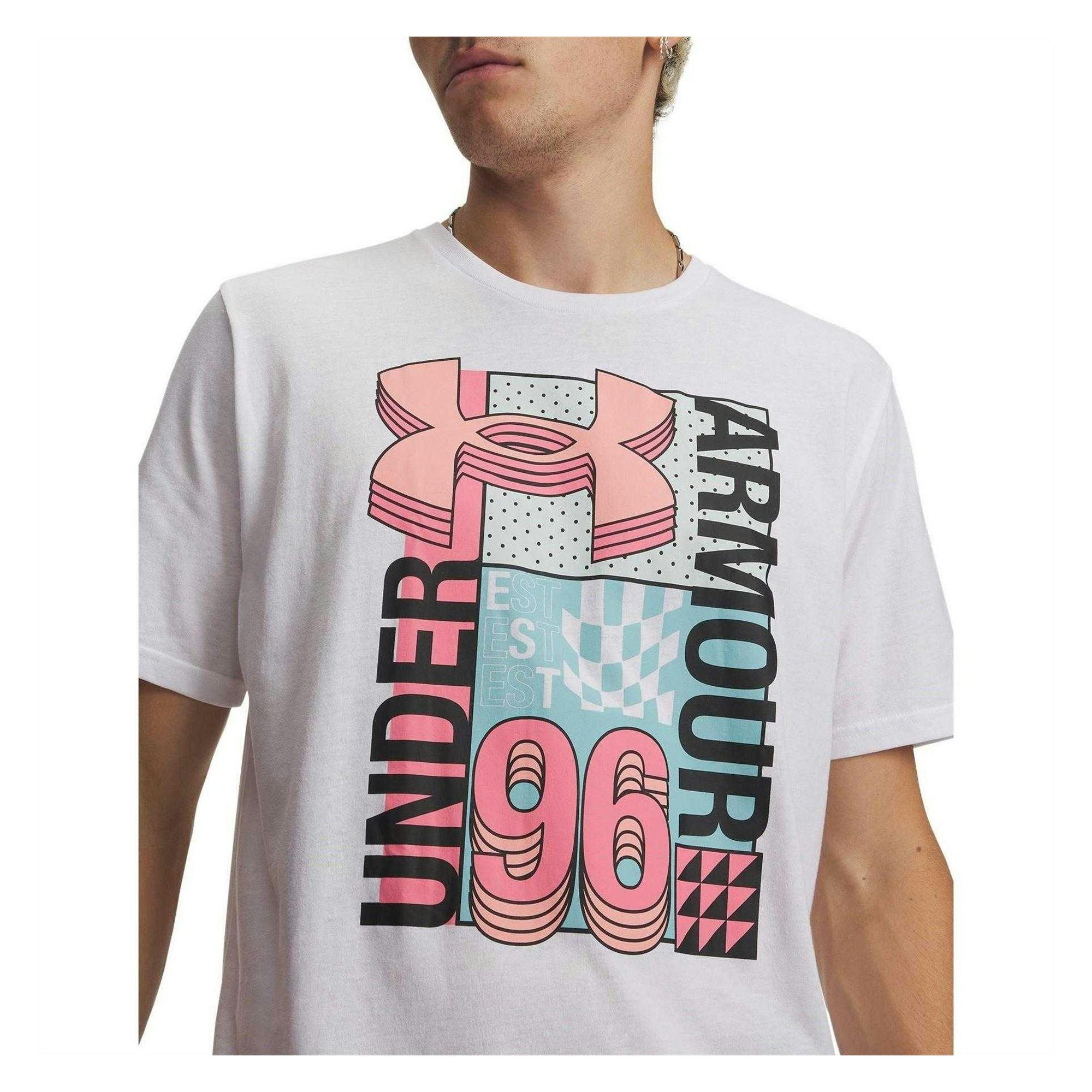 Under Armour Men's White Logo Polycotton T-Shirt - Xxl - 60% Cotton/40% Polyester