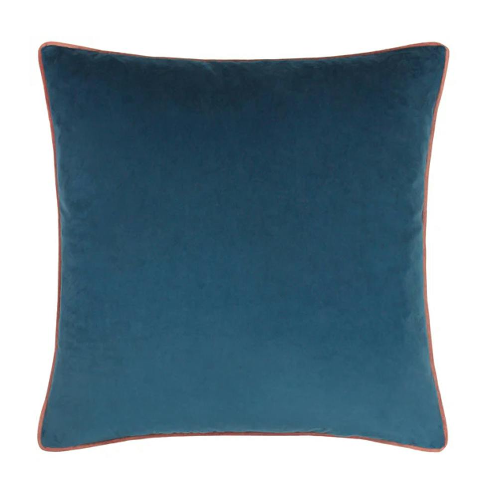 Furn Meridian Velvet Cushion Cover - Petrol/Blush - 45Cm X 45Cm - Petrol/Blush - 100% Polyester