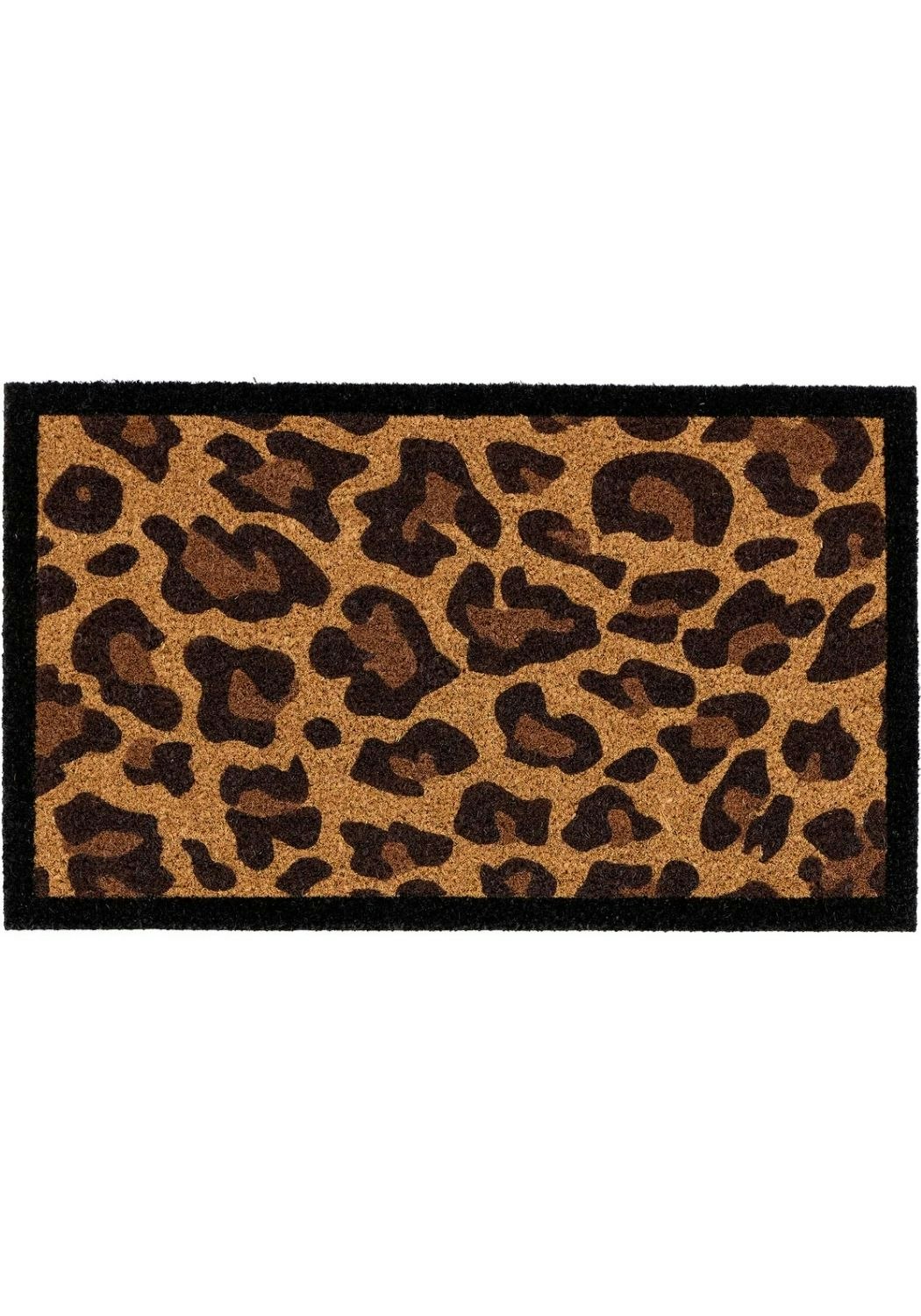 Rackhams Eco-Friendly Leopard Border Coir Doormat - 45X75 Cm