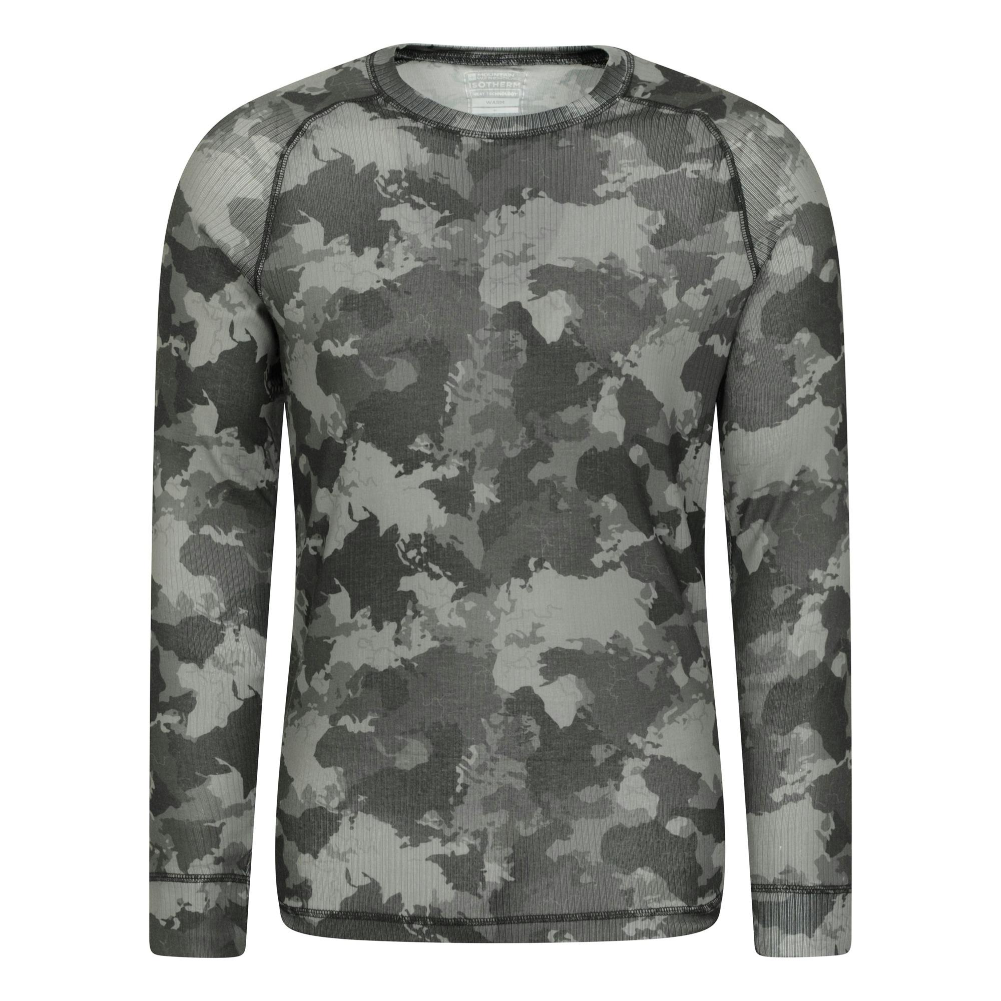 Mountain Warehouse Men's Green Talus Camouflage Thermal Top - Xl - 100% Polyester