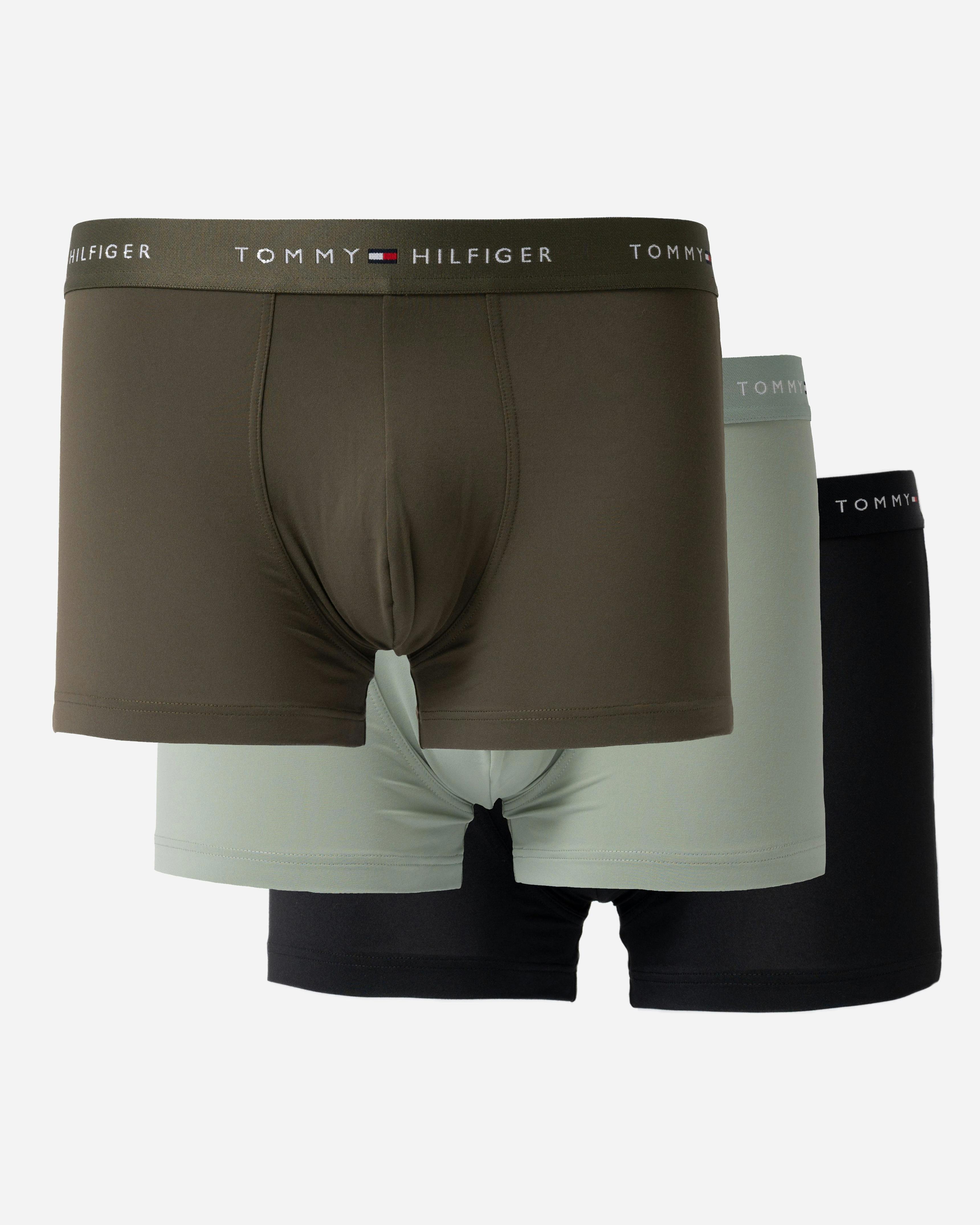 Tommy Hilfiger Men's Black 3-Pack Dtm Waistband Trunks - /Mint/Army - /Mint/Army - Xl