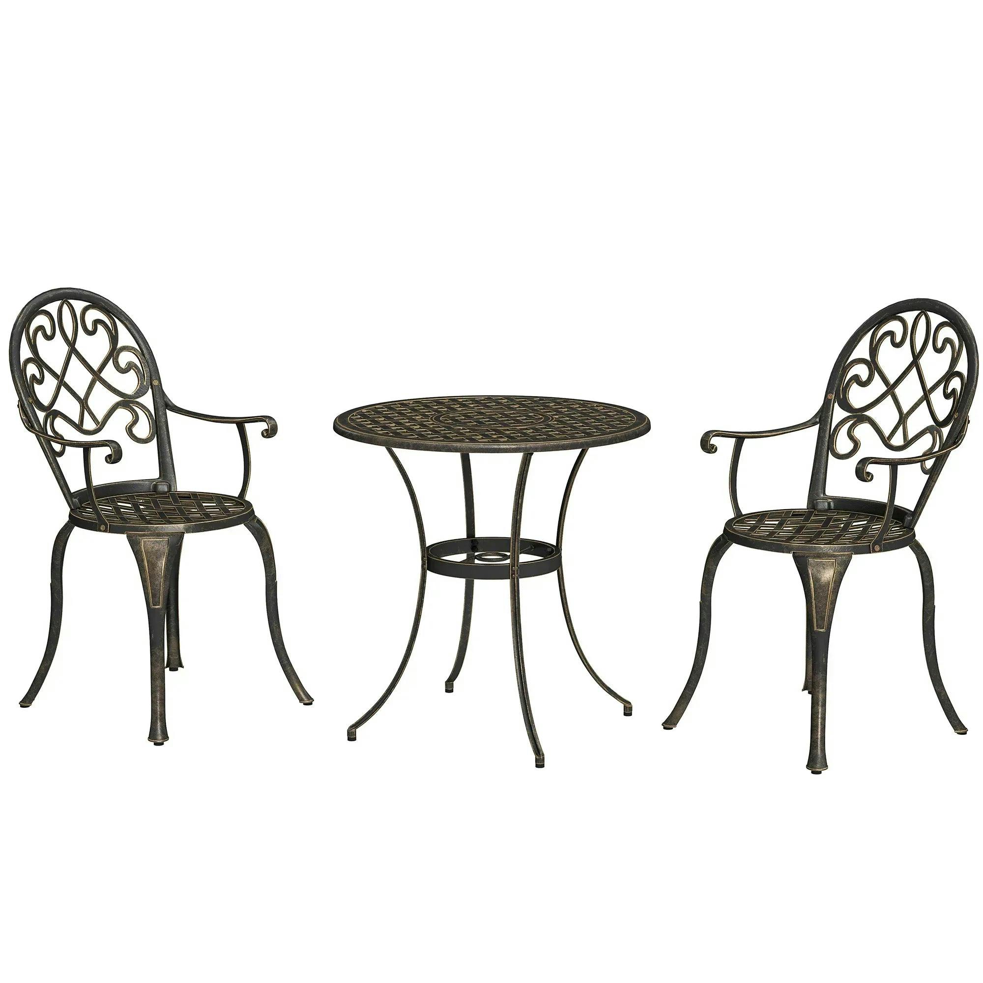 Rackhams Bronze Three-Piece Elegant Aluminium Garden Set - Tone