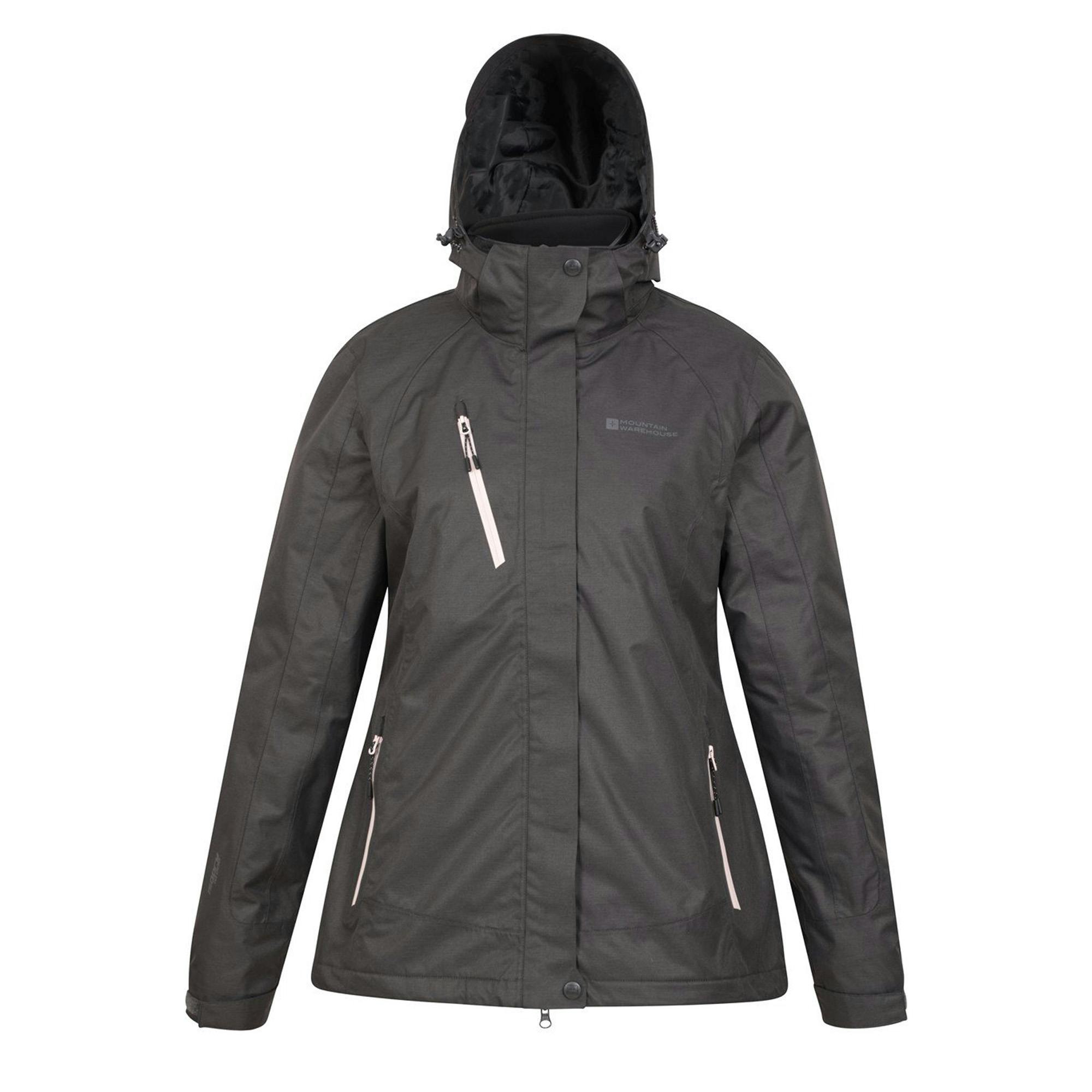 Mountain Warehouse Women's Black Bracken Melange 3 In 1 Jacket - 16 Uk - 100% Polyester