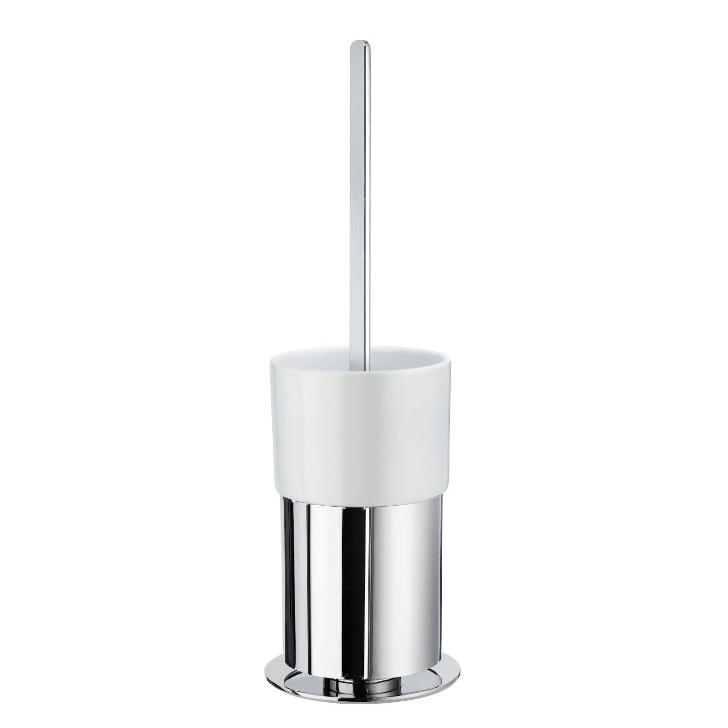Smedbo Polished Chrome Toilet Brush And Porcelain Holder