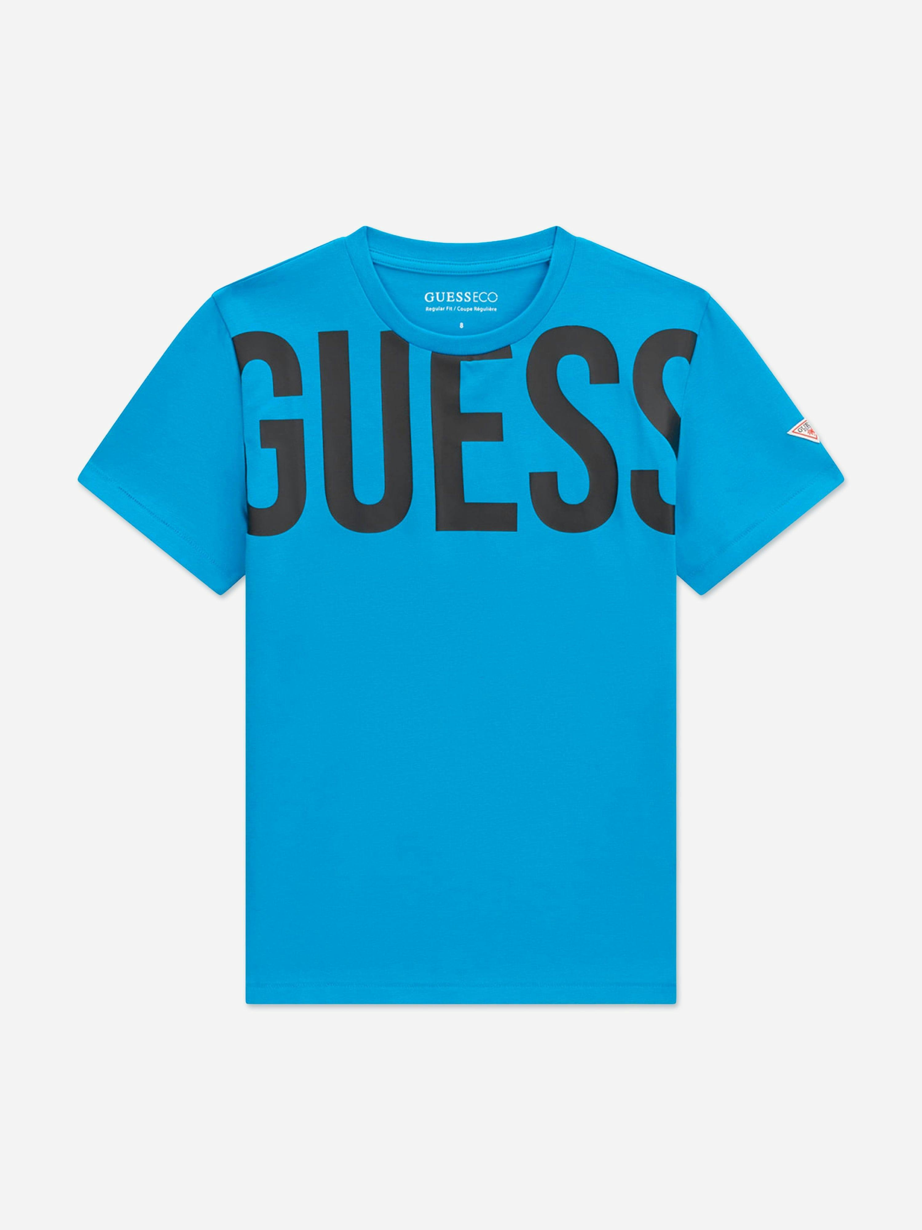Guess Boys Blue Logo T-Shirt In - 16 Yrs