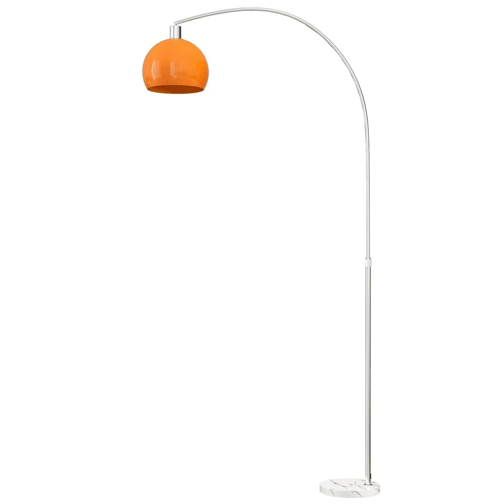 Homcom Unisex Orange Modern Standing Lamp With Shade & Foot Switch, - Image 3