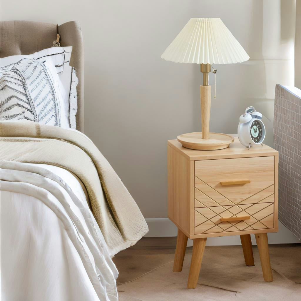Rackhams Brown Bedside Nightsand Table With Drawer Natural