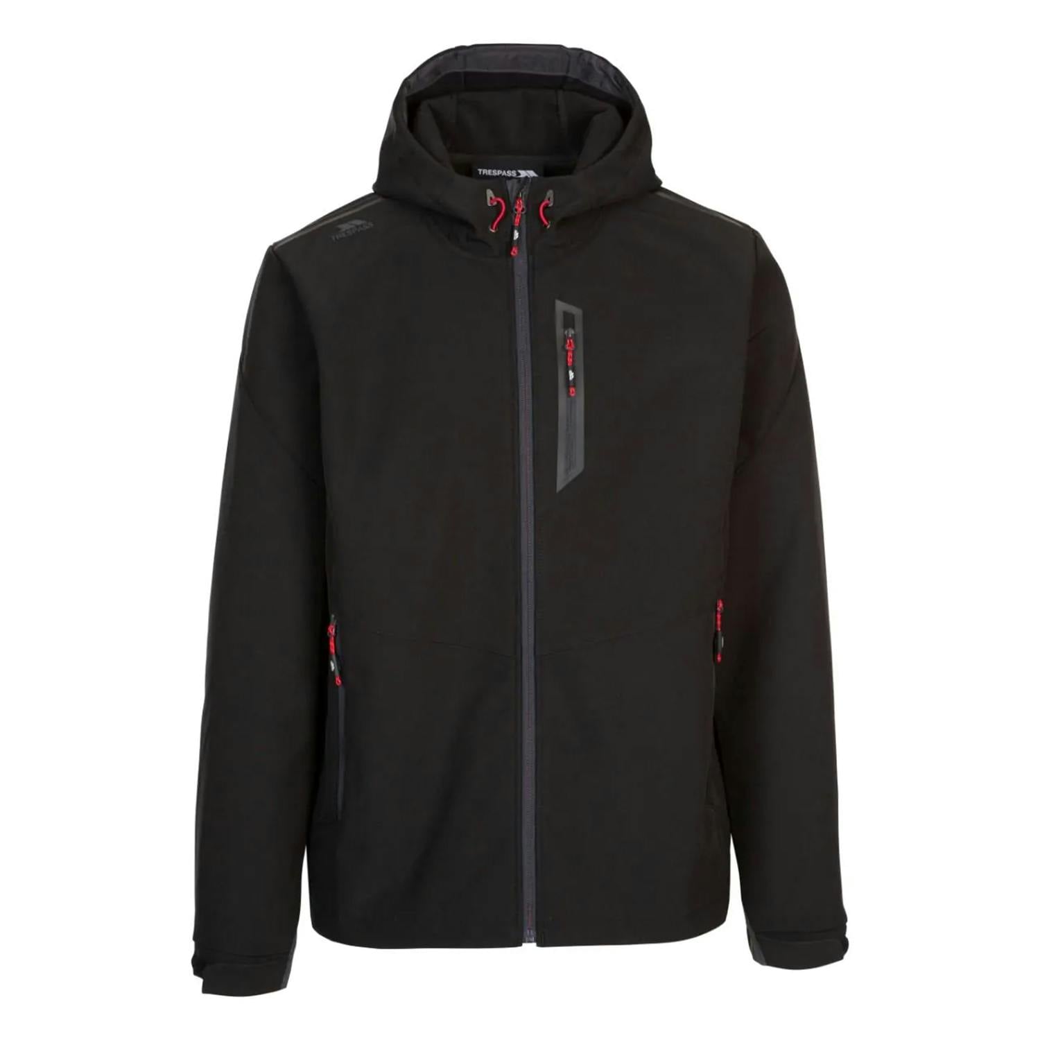 Trespass Men's Black Alwero Softshell Hybrid Jacket - Xs - 94% Polyester/3% Elastane/3% Tpu