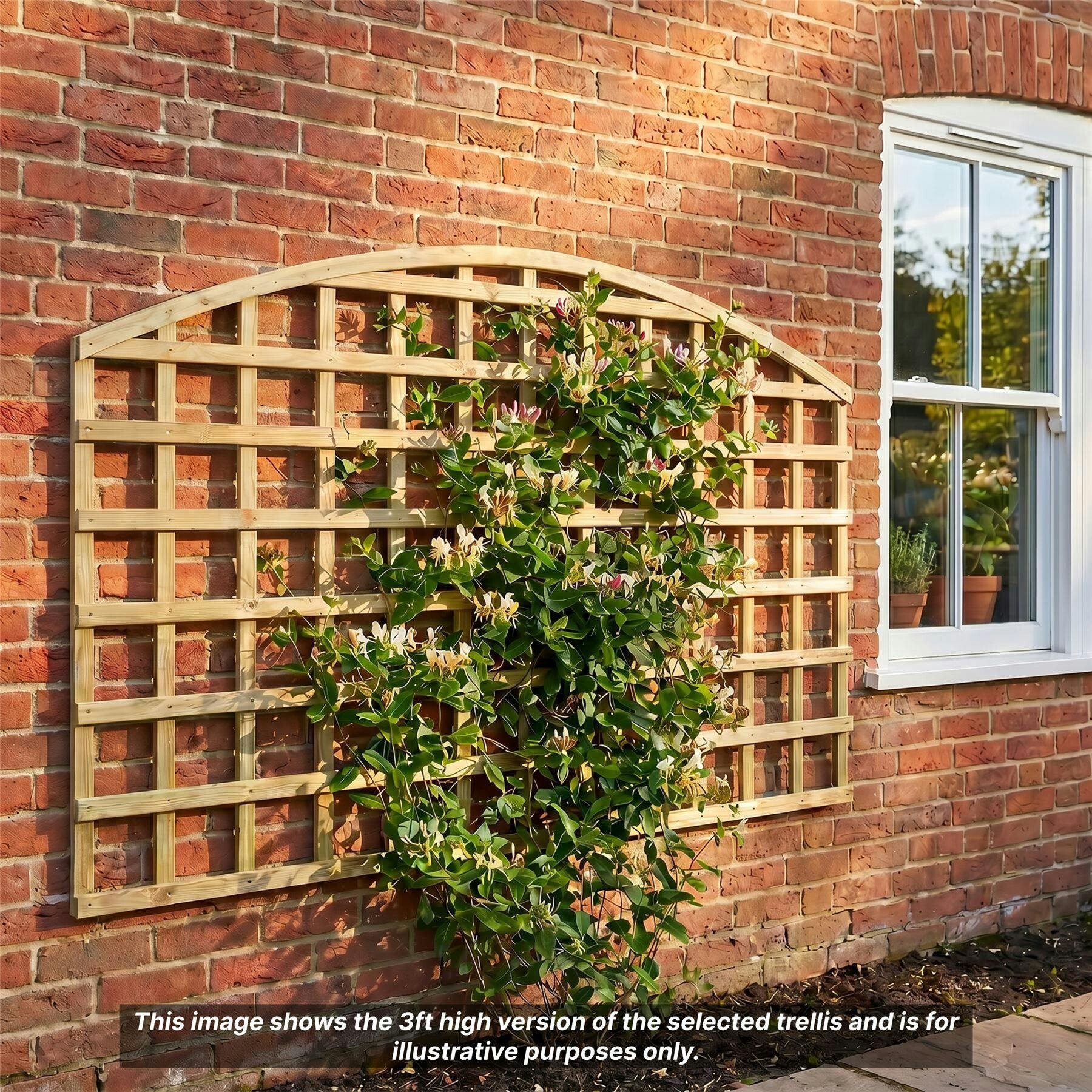 Premier Garden Supplies Light Standard Arch Top Fence Panel Topper 6Ft X 1-5Ft Garden Trellis Arched Privacy Lattice Panels For Fencing, Pergola & Patio - Wood - 3, 4 Or 5 - 5 Pack Height: 2Ft X Width: 6Ft (182.8Cm) X 5 Pack - Image 2